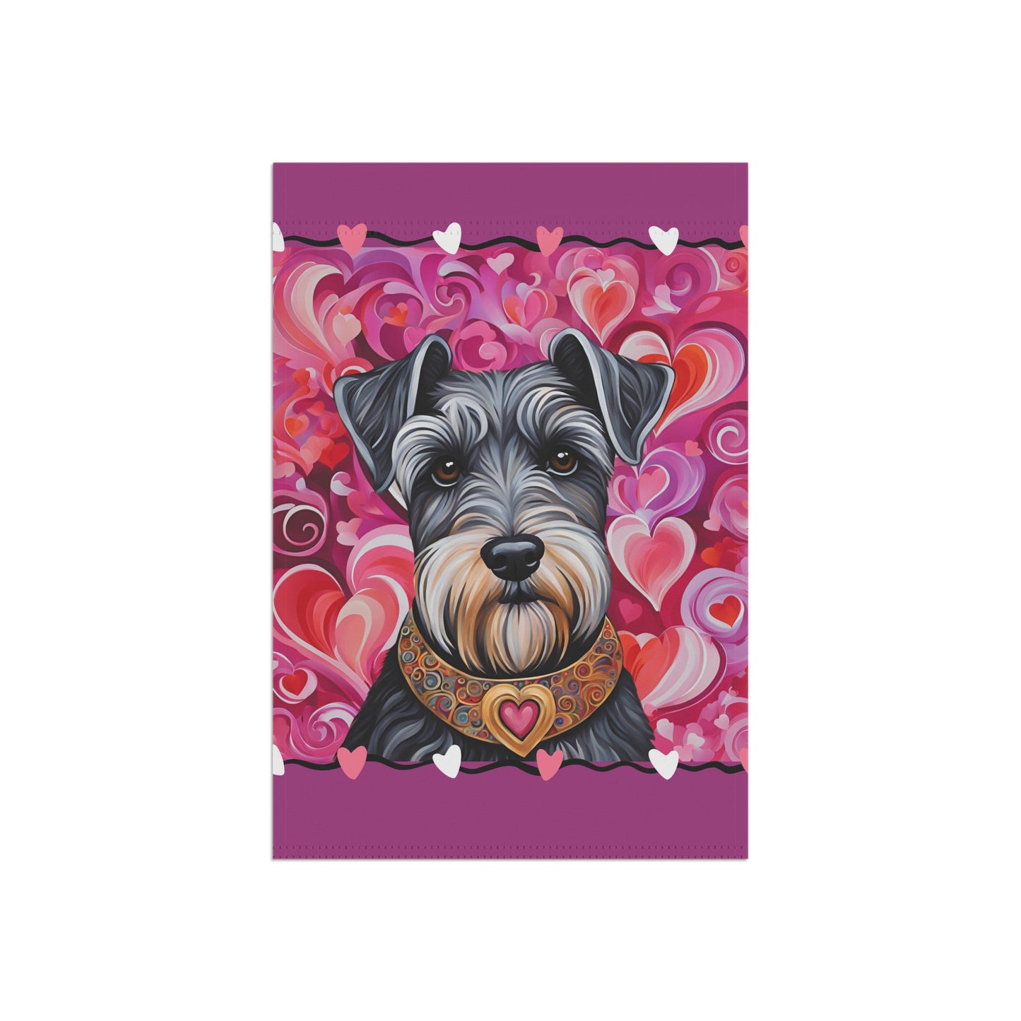 Miniature Schnauzer Valentine 2-Sided Garden & House Flag/Banner