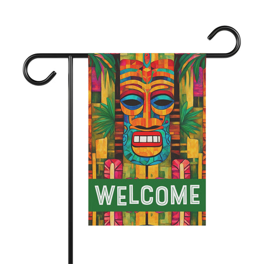 Tiki Burt Welcome 2-Sided Garden & House Flag/Banner