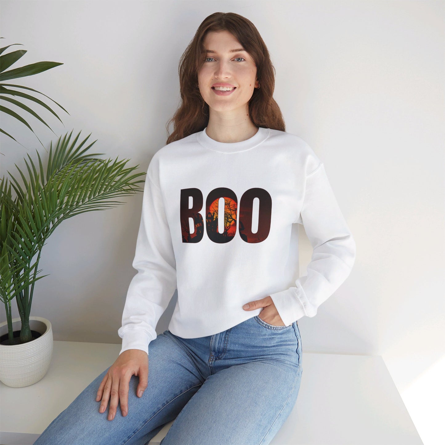 Full Moon BOO Unisex Heavy Blend™ Crewneck Sweatshirt