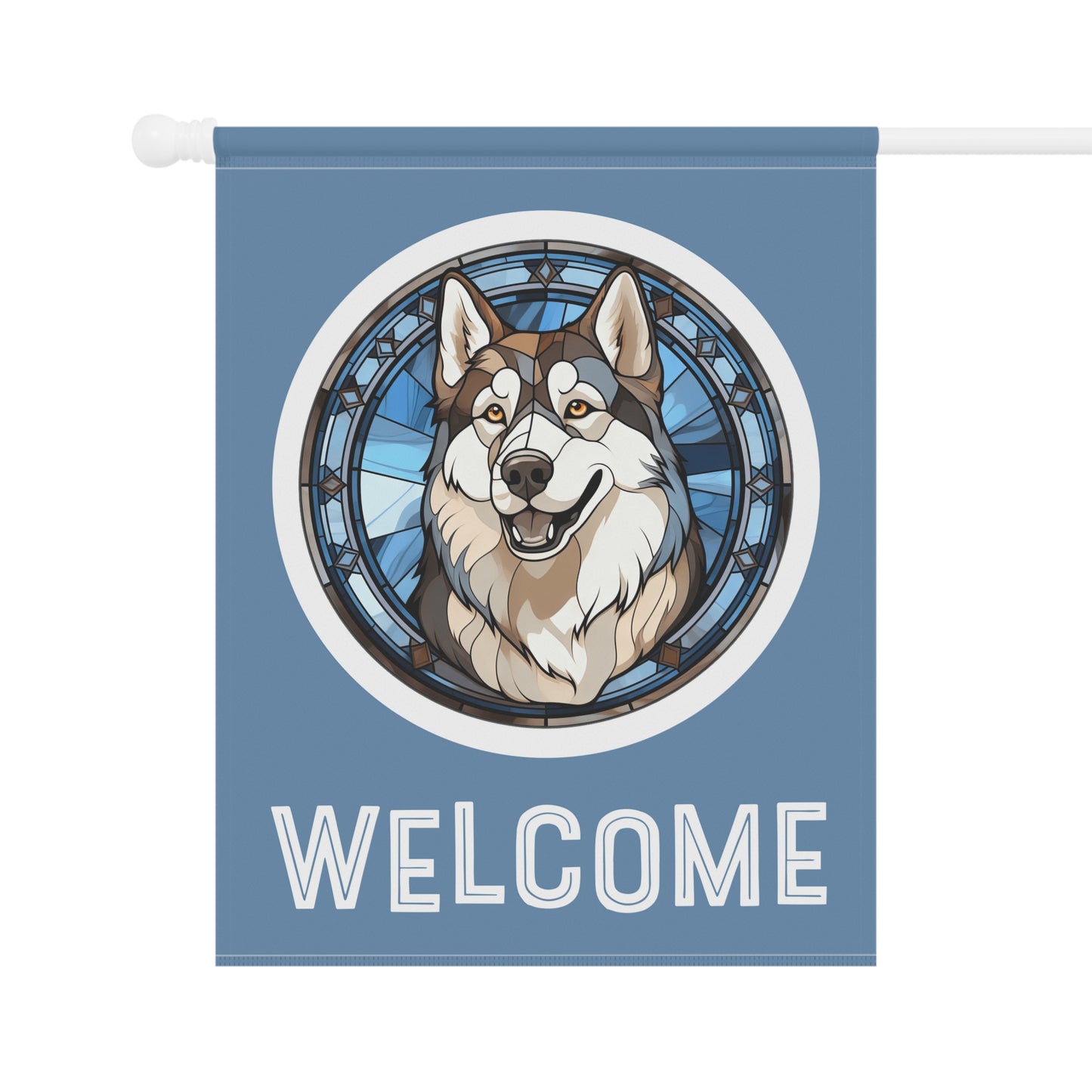 Siberian Husky Welcome 2-Sided Garden & House Flag/Banner