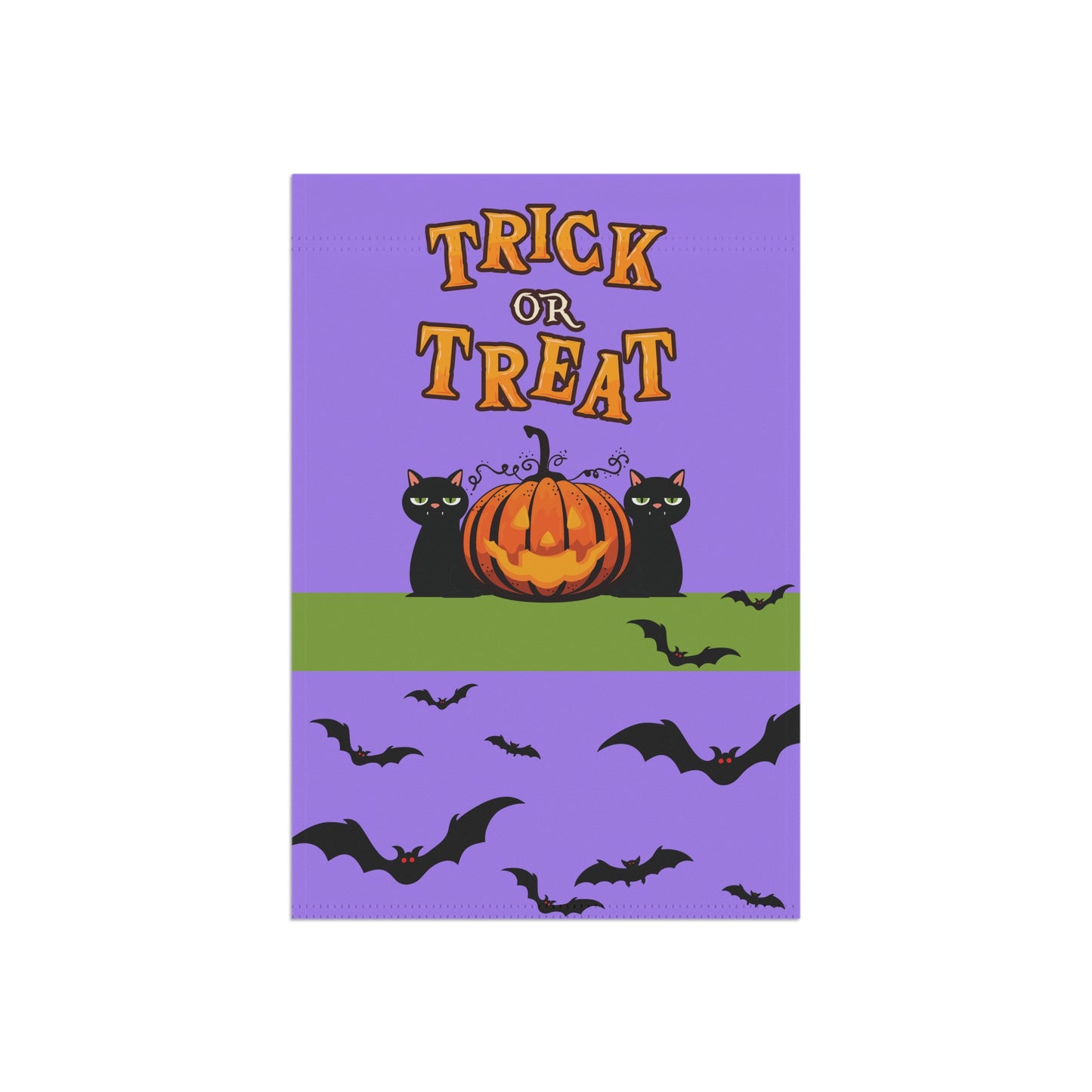 Black Cats & Jack-o-Lantern Trick or Treat 2-Sided Garden & House Banner