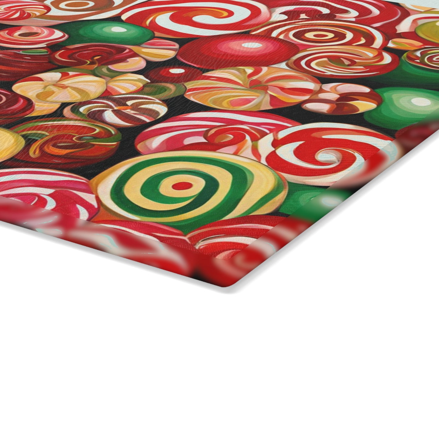 Christmas Candy Tempered Glass Cutting Board