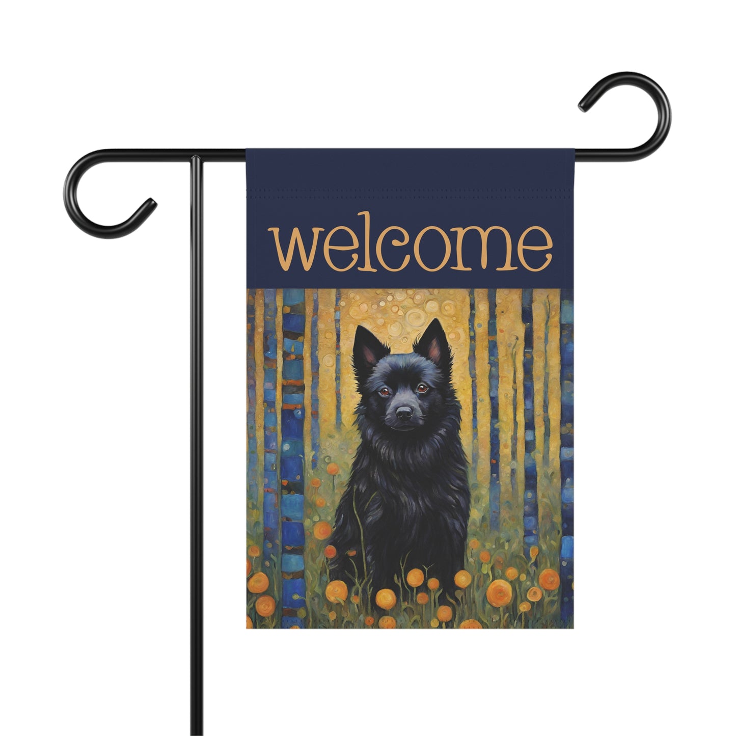 Schipperke  Welcome 2-Sided Garden & House Flag/Banner