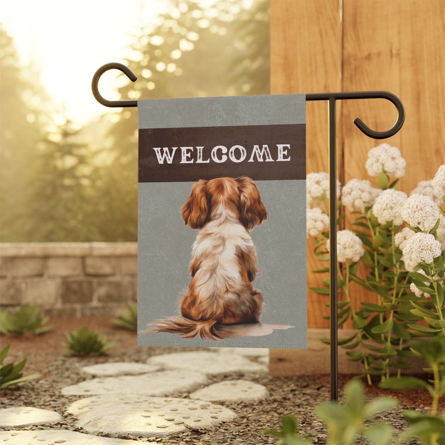 Cavalier King Charles Welcome 2-Sided Garden & House Flag/Banner