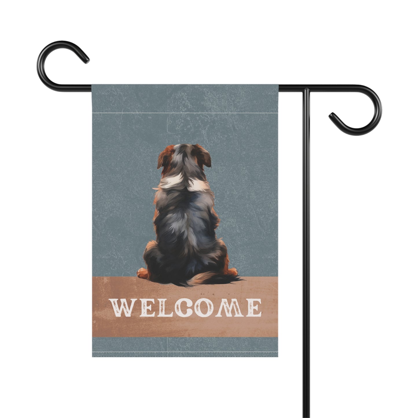 Bernese Mountain Dog Welcome 2-Sided Garden & House Flag/Banner