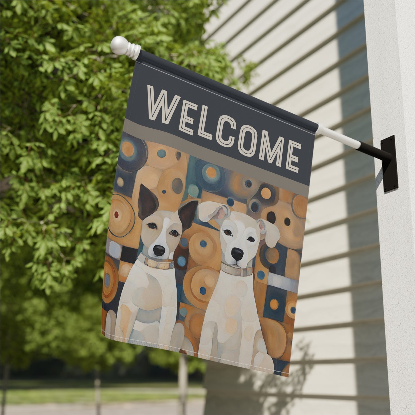 Canine Kids Welcome 2-Sided Garden & House Flag/Banner