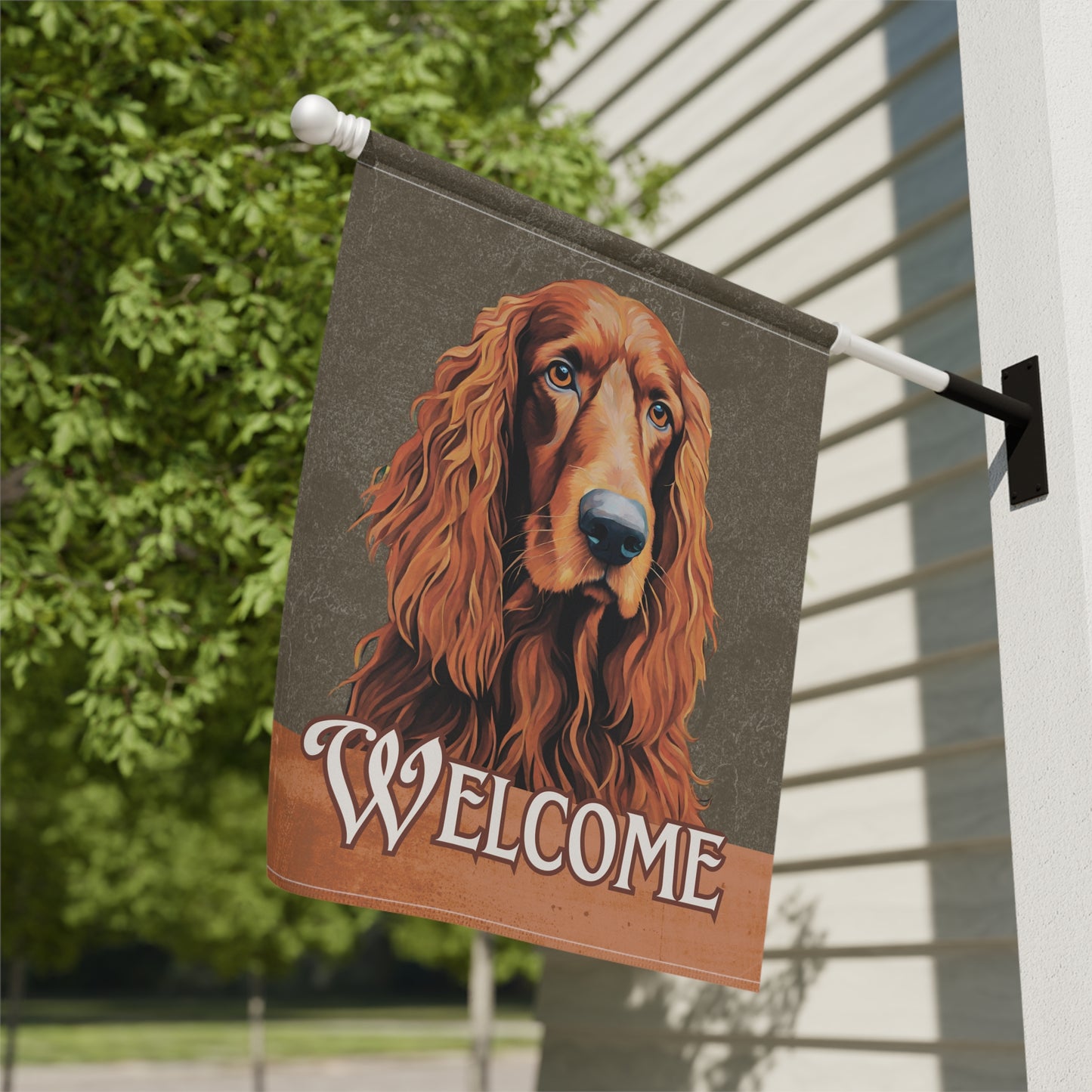 Irish Setter Welcome 2-Sided Garden & House Flag/Banner