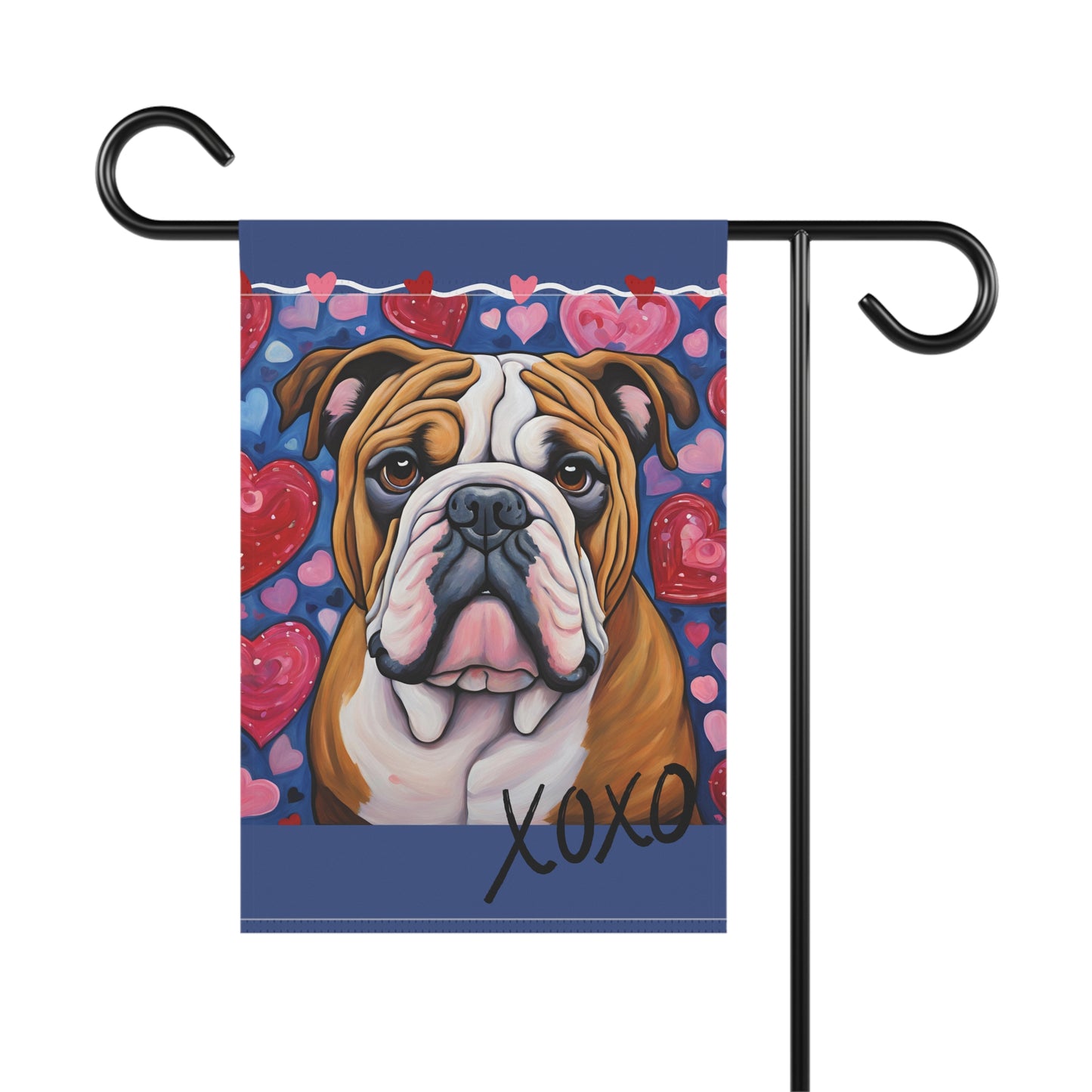 English Bulldog Valentine 2-Sided Garden & House Flag/Banner