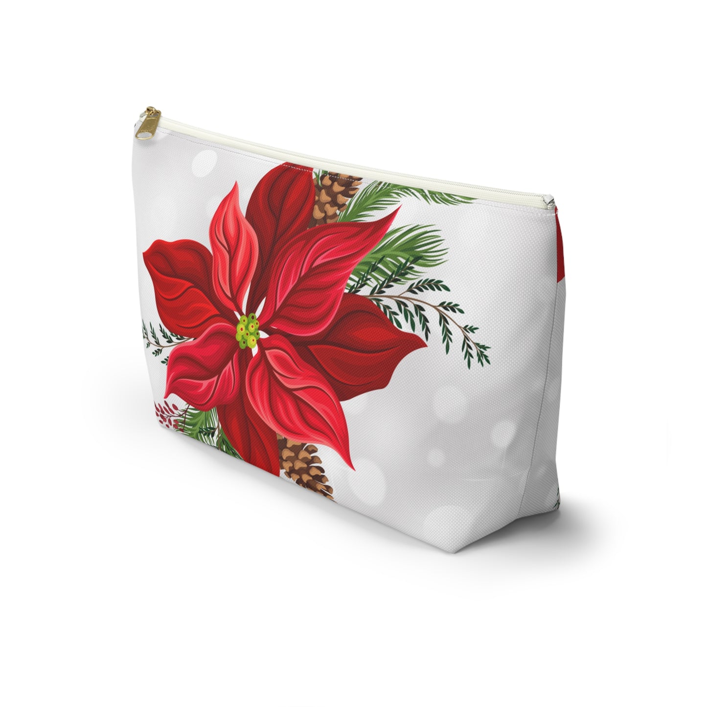 Big Poinsettia Accessory Pouch w T-bottom