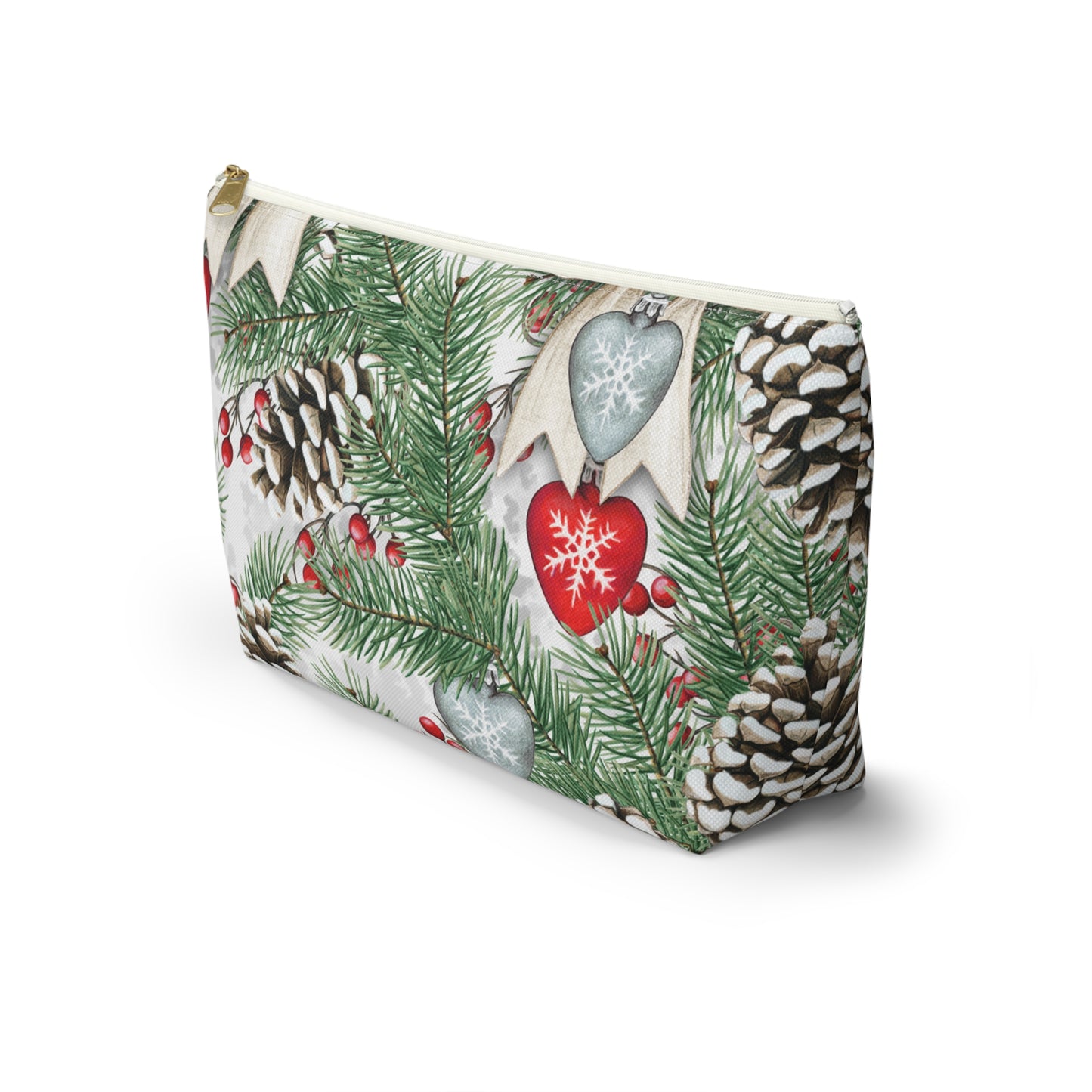 Pinecones & Bows Accessory Pouch w T-bottom