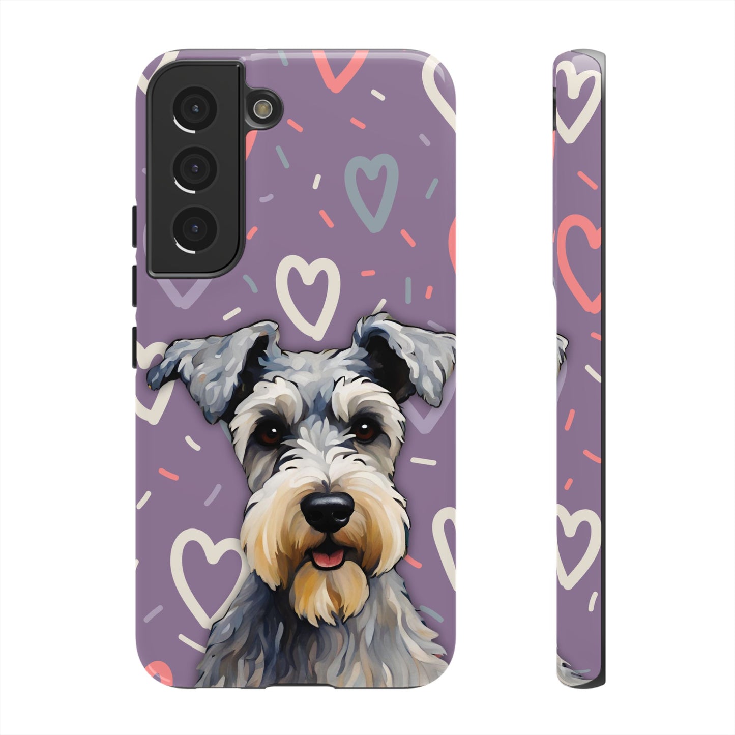 Miniature Schnauzer Love iPhone Samsung Galaxy Google Pixel Glossy Tough Case