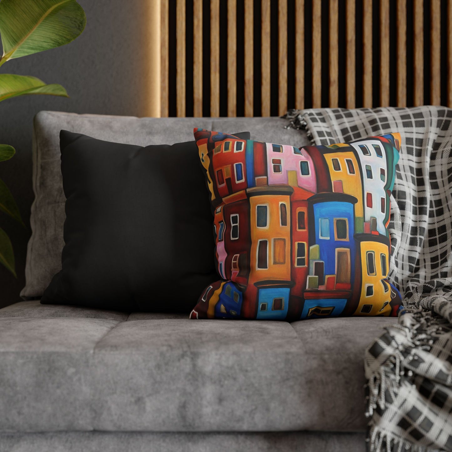 Neighbors Square Poly Canvas Pillowcase