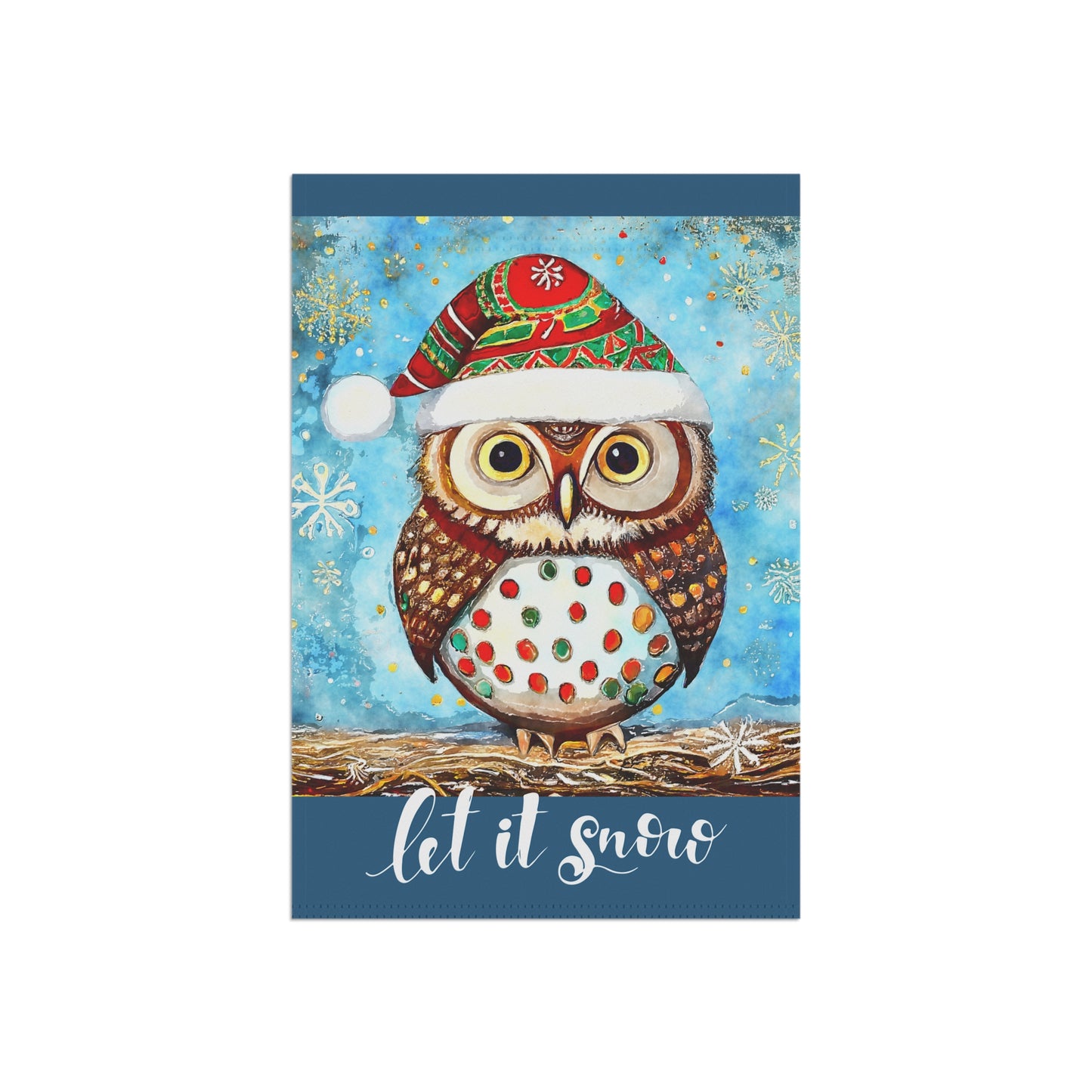 Let It Snow Owl 2-Sided Garden Banner