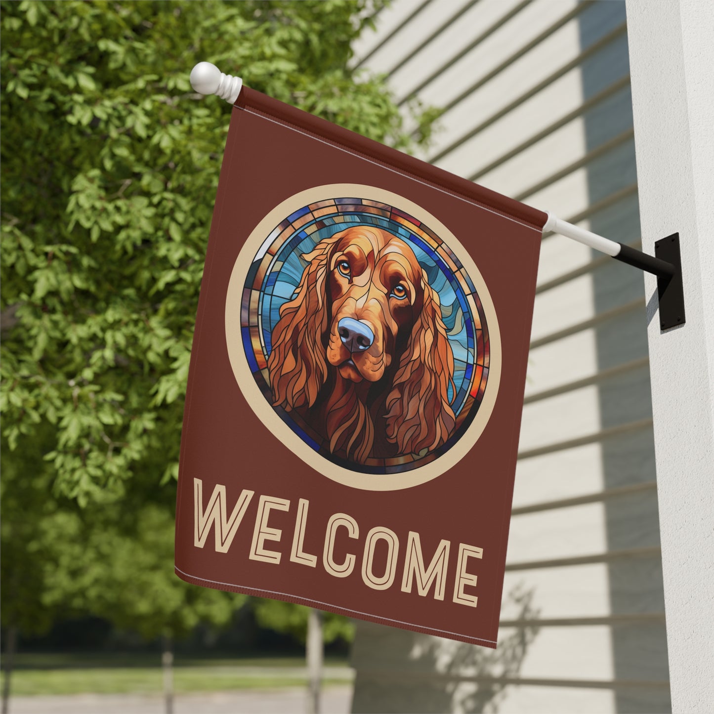 Irish Setter Welcome 2-Sided Garden & House Flag/Banner