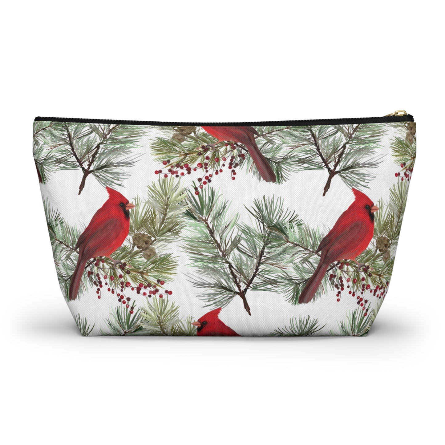 Winter Cardinals Accessory Pouch w T-bottom