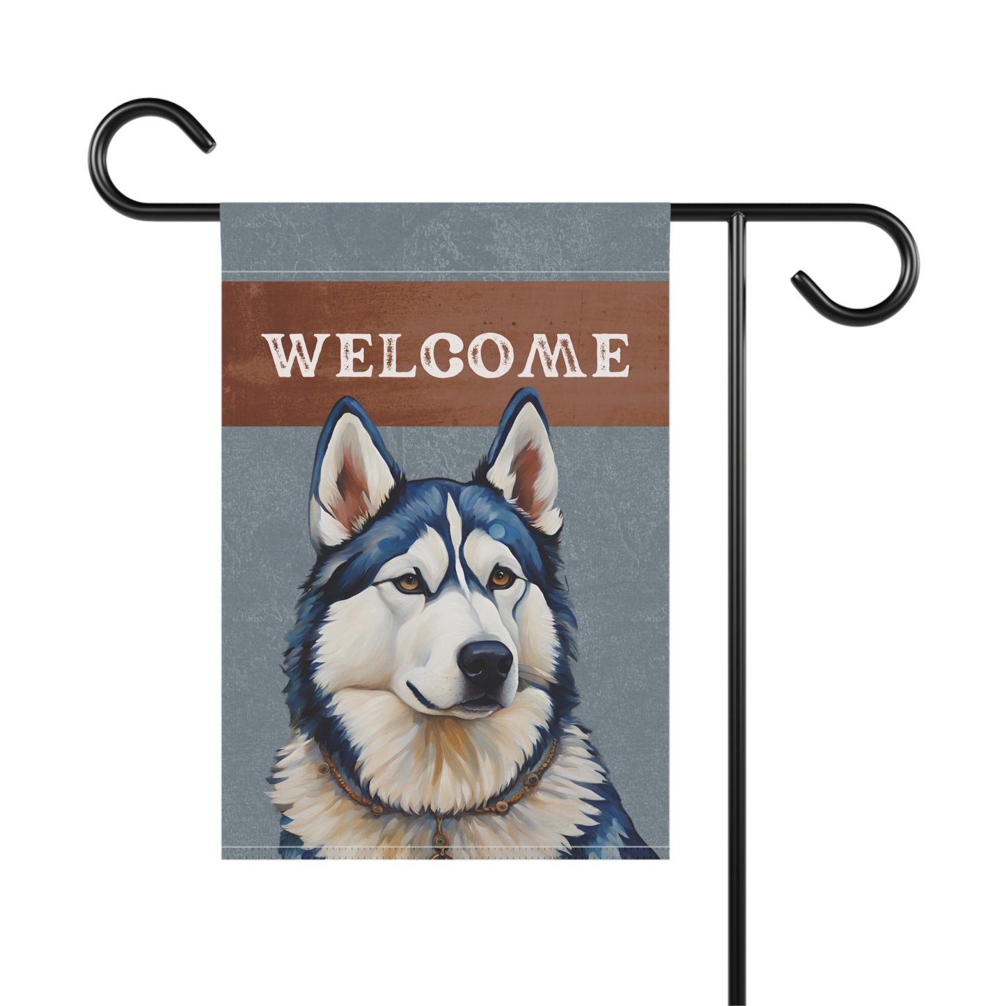 Siberian Husky Welcome 2-Sided Garden & House Flag/Banner