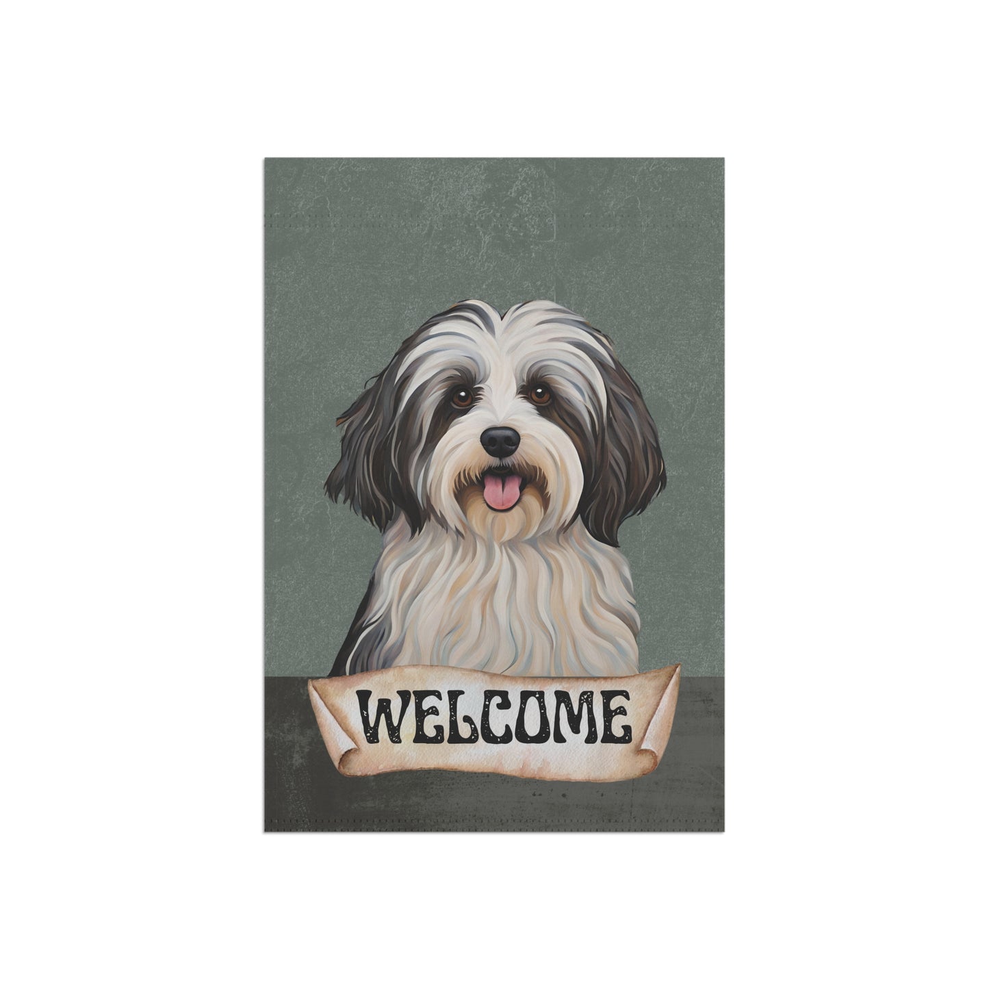 Havanese Welcome 2-Sided Garden & House Flag/Banner