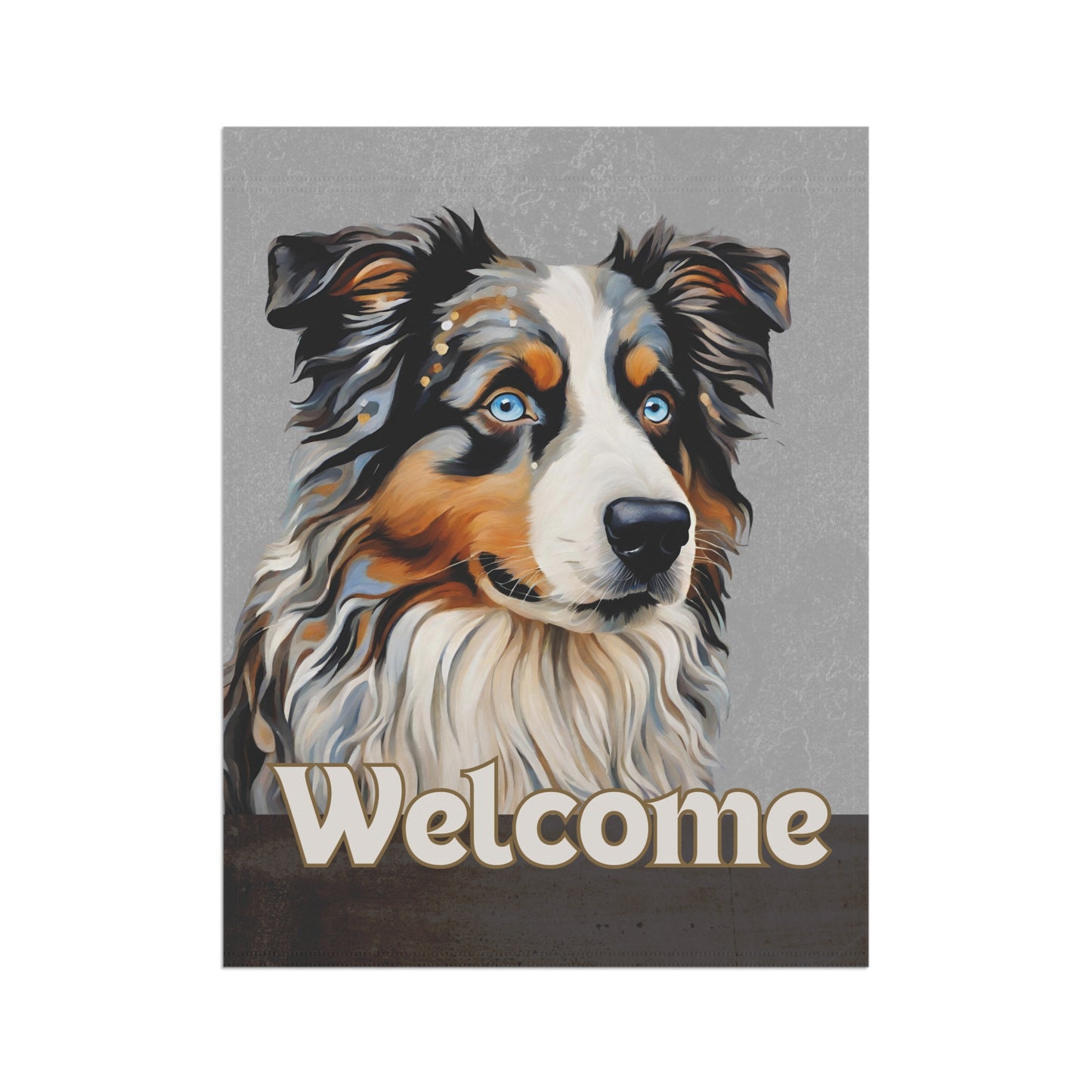 Australian Shepherd Welcome 2-Sided Garden & House Flag/Banner