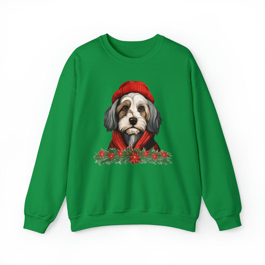 Havanese in Hat & Scarf Christmas Unisex Heavy Blend™ Crewneck Sweatshirt