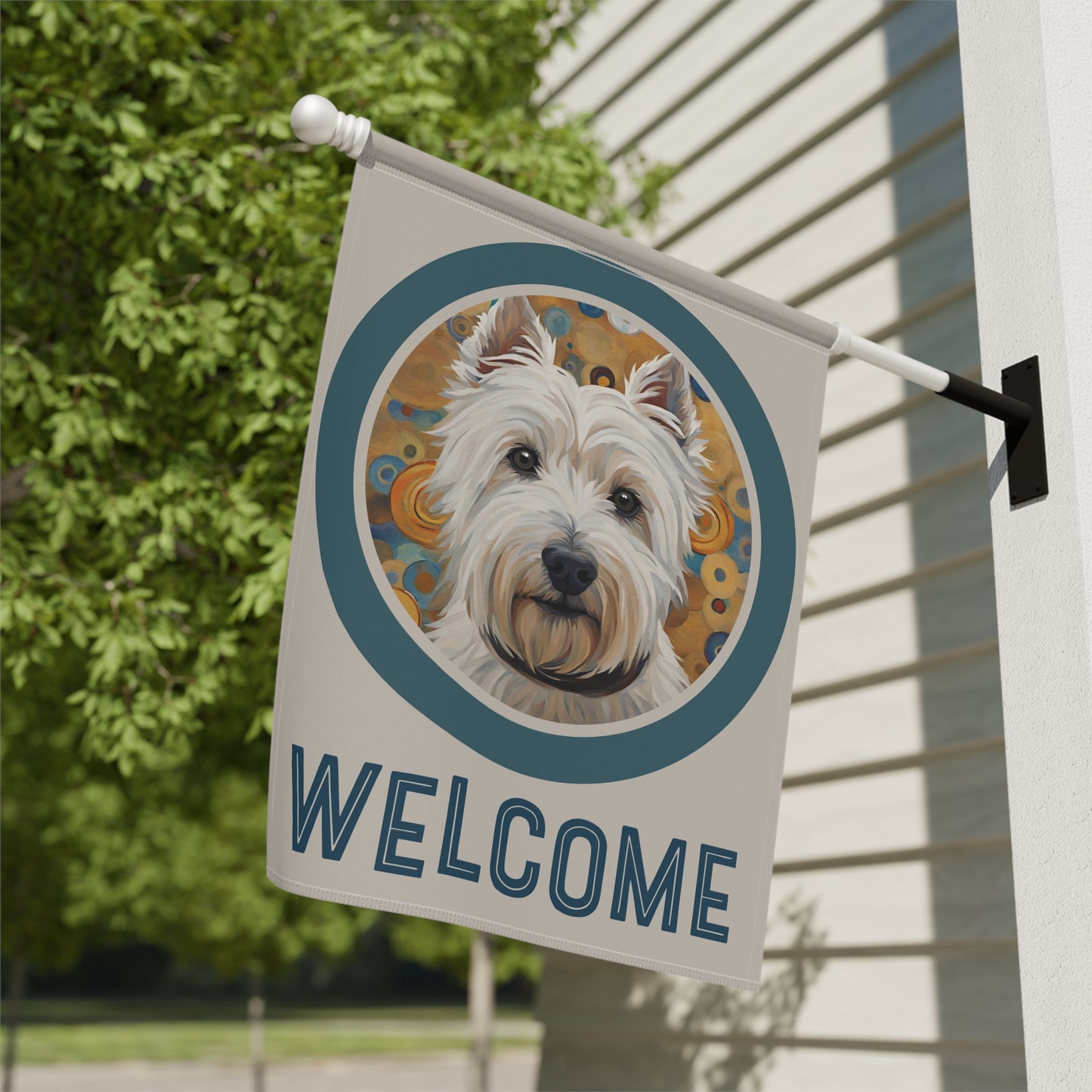 West Highland Terrier Welcome 2-Sided Garden & House Flag/Banner