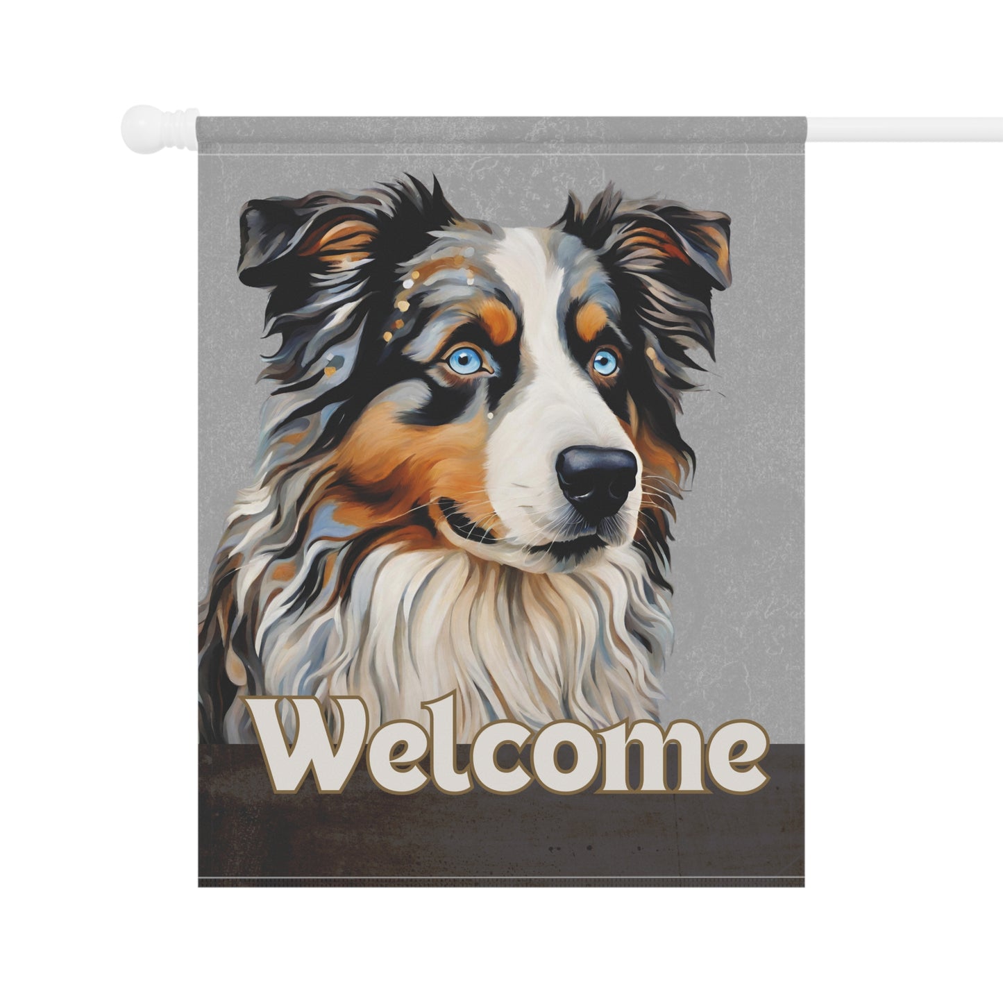 Australian Shepherd Welcome 2-Sided Garden & House Flag/Banner