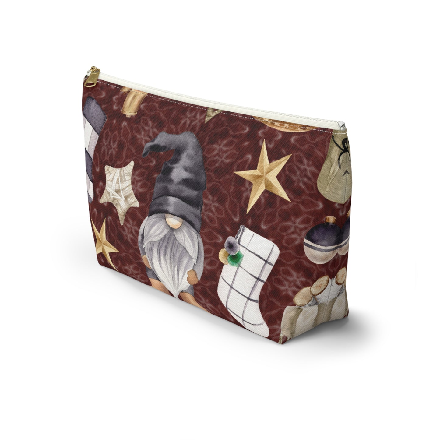 Rustic Gnome Holiday Accessory Pouch w T-bottom