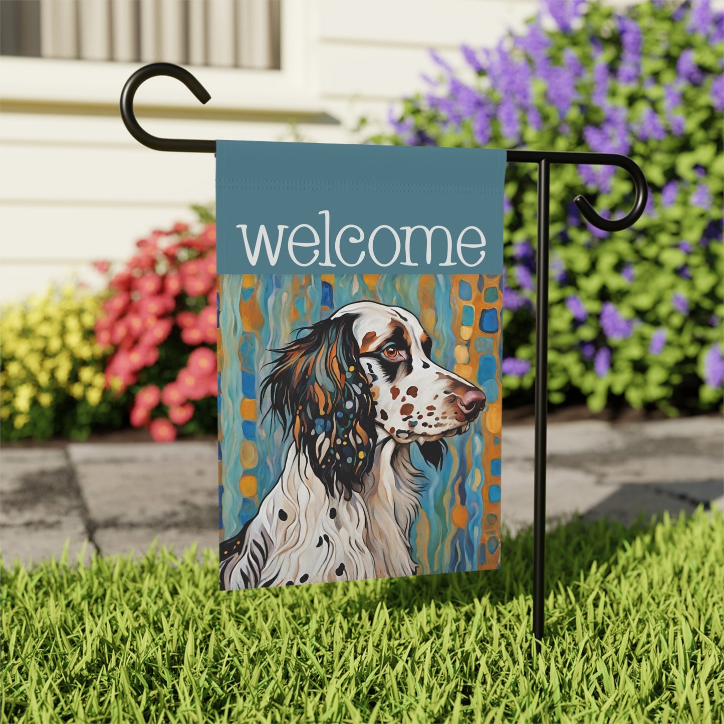 English Setter Welcome 2-Sided Garden & House Flag/Banner