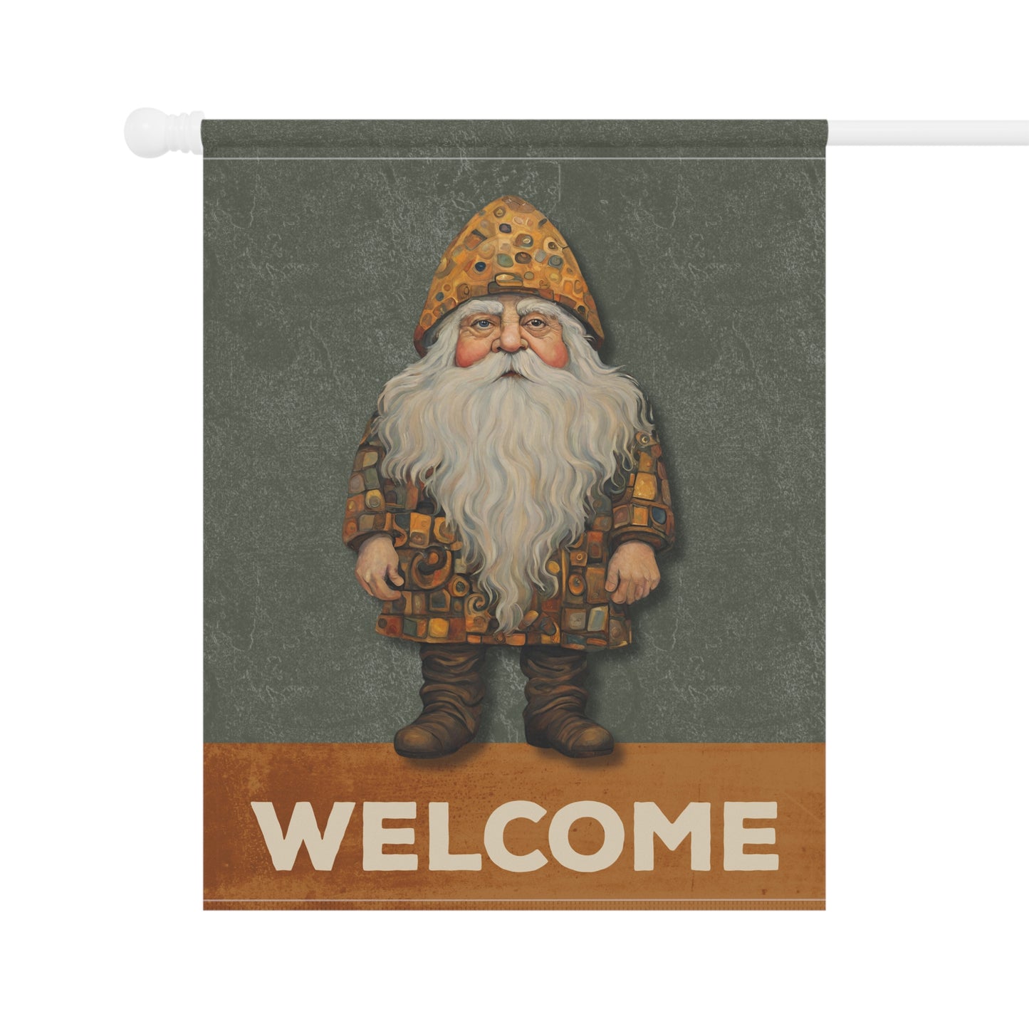 Gnome Welcome 2-Sided Garden & House Flag/Banner