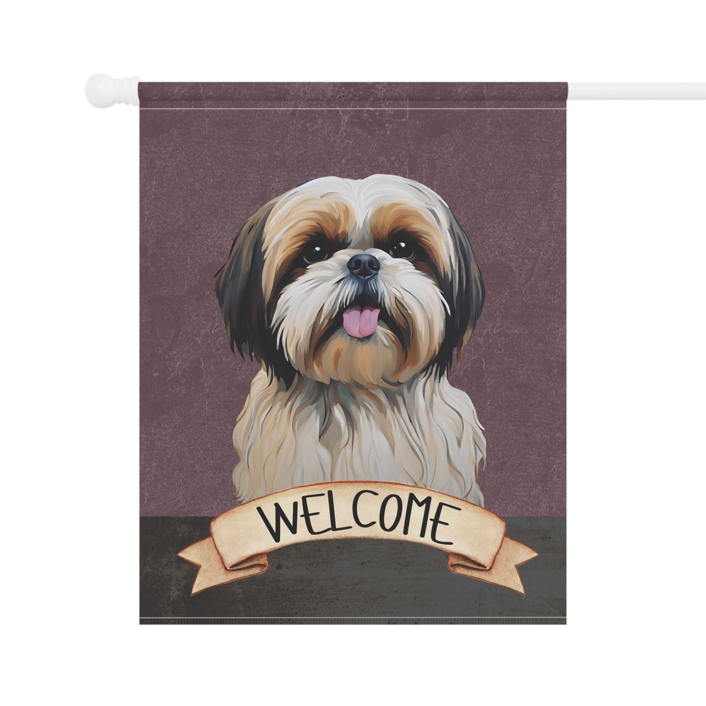 Shih Tzu Welcome 2-Sided Garden & House Flag/Banner