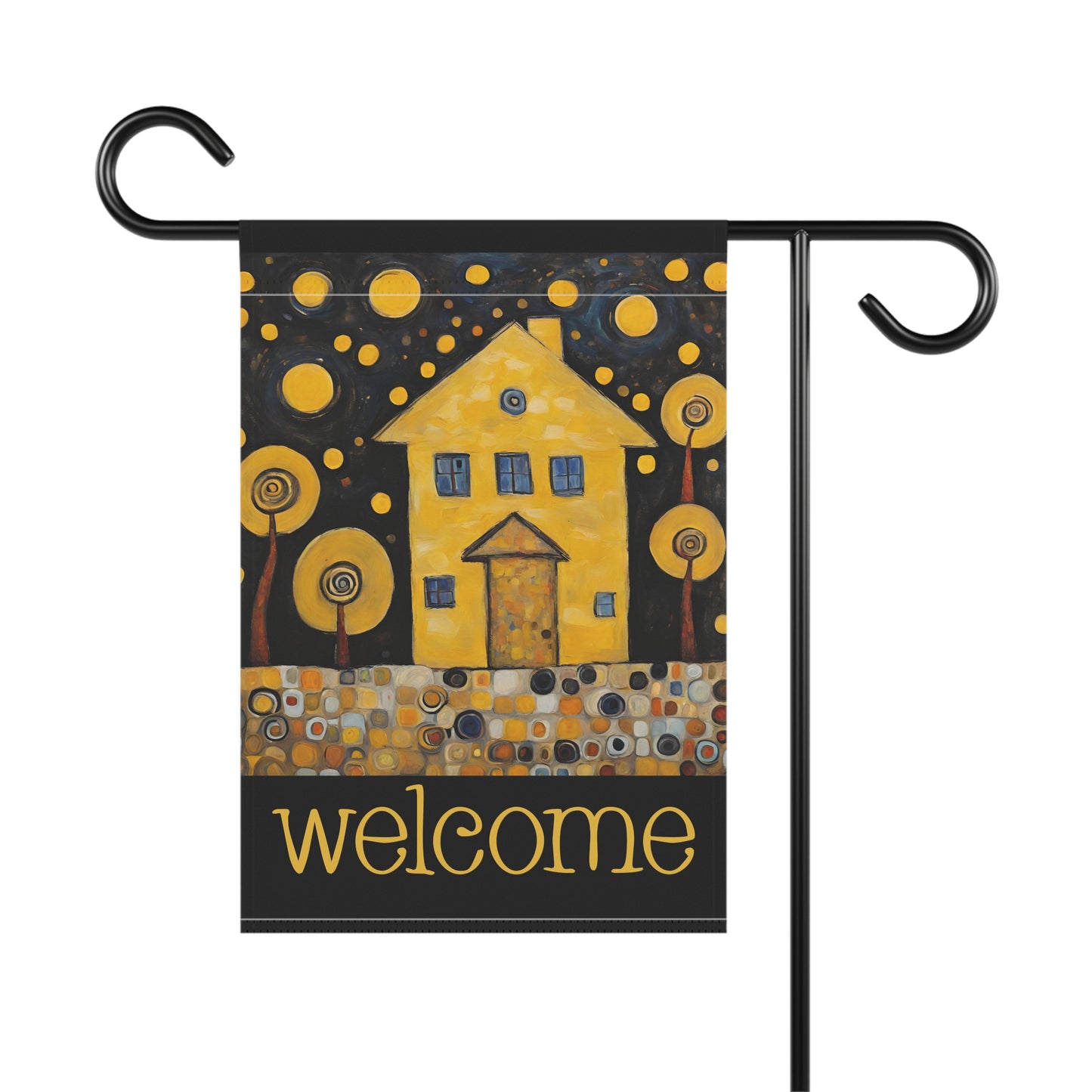 Yellow House Welcome 2-Sided Garden & House Flag/Banner