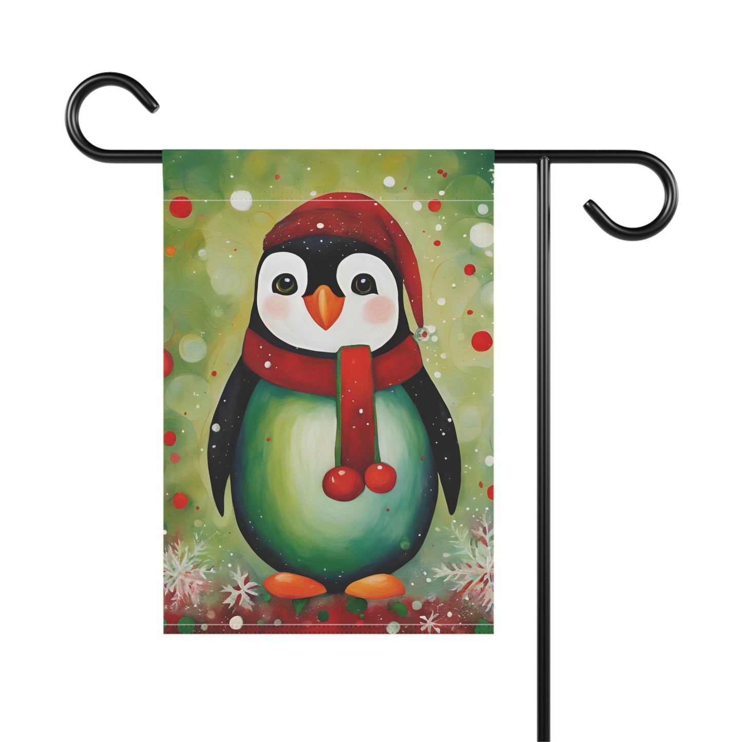 Holiday Penguin 2-Sided Garden & House Flag/Banner