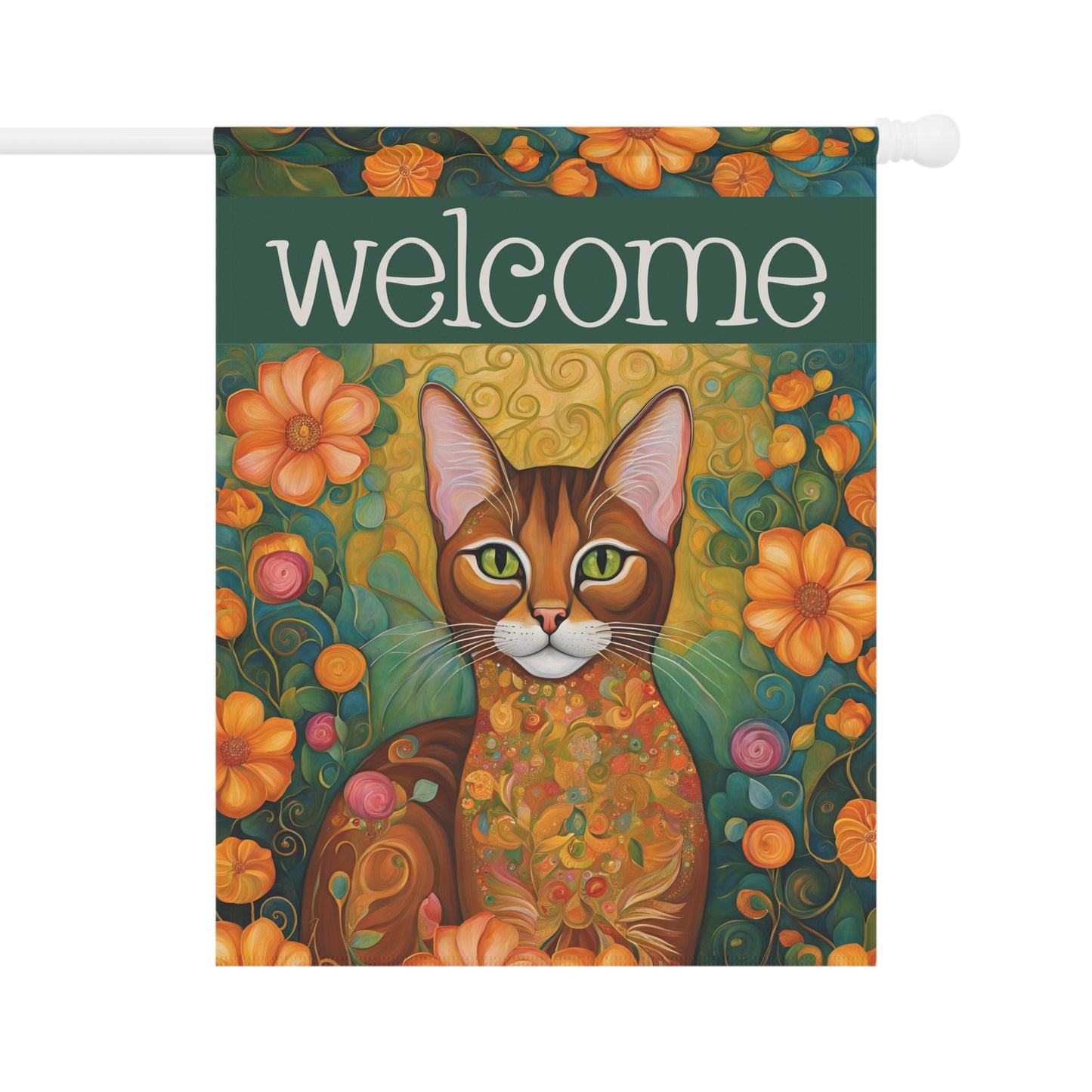 Sprint Cat Welcome 2-Sided Garden & House Flag/Banner