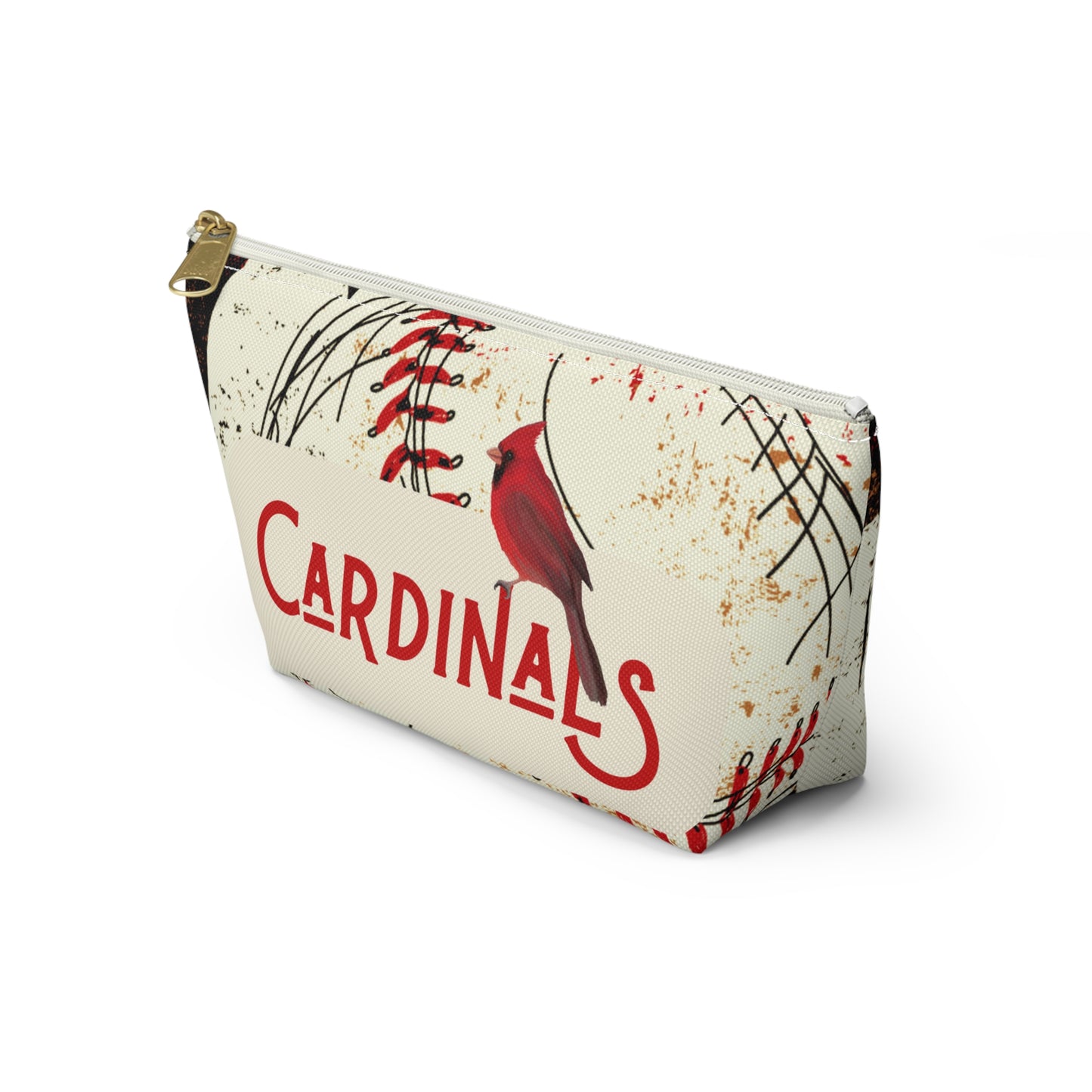 Cardinals Baseball Grunge Accessory Pouch w T-bottom