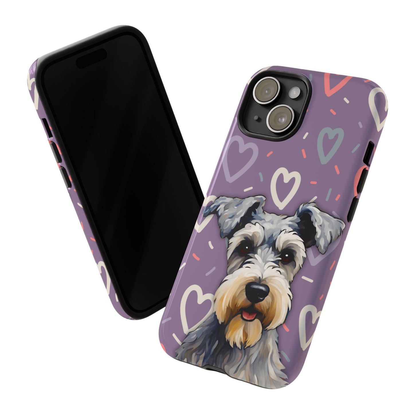 Miniature Schnauzer Love iPhone Samsung Galaxy Google Pixel Glossy Tough Case