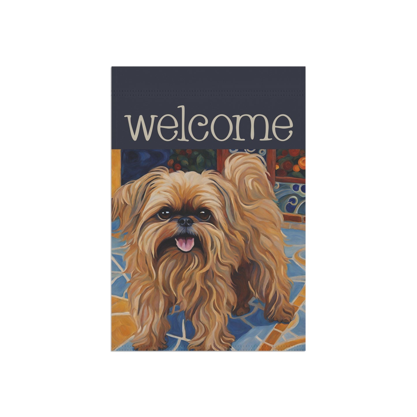 Brussels Griffon Welcome 2-Sided Garden & House Flag/Banner