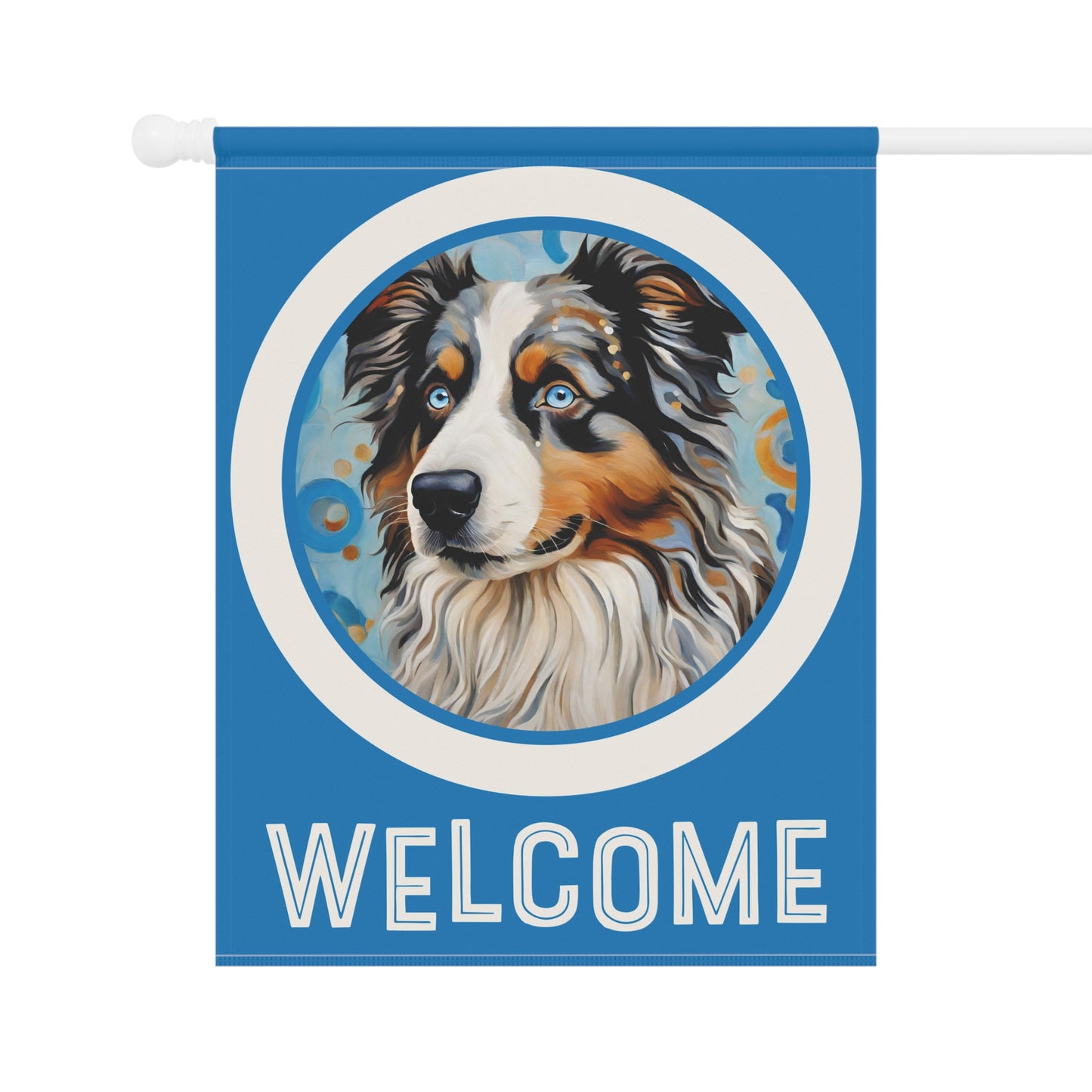 Australian Shepherd Welcome 2-Sided Garden & House Flag/Banner