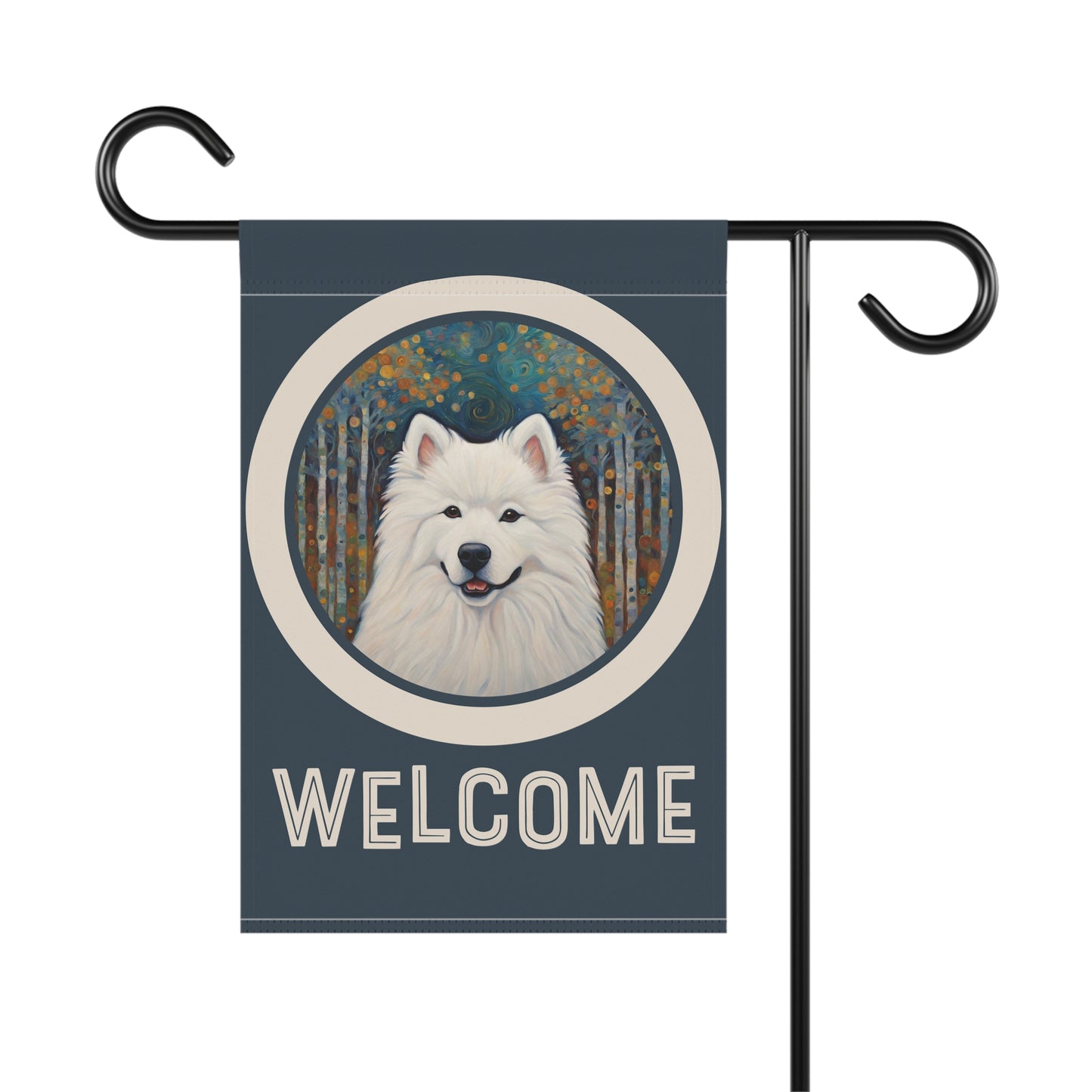 Samoyed Welcome 2-Sided Garden & House Flag/Banner