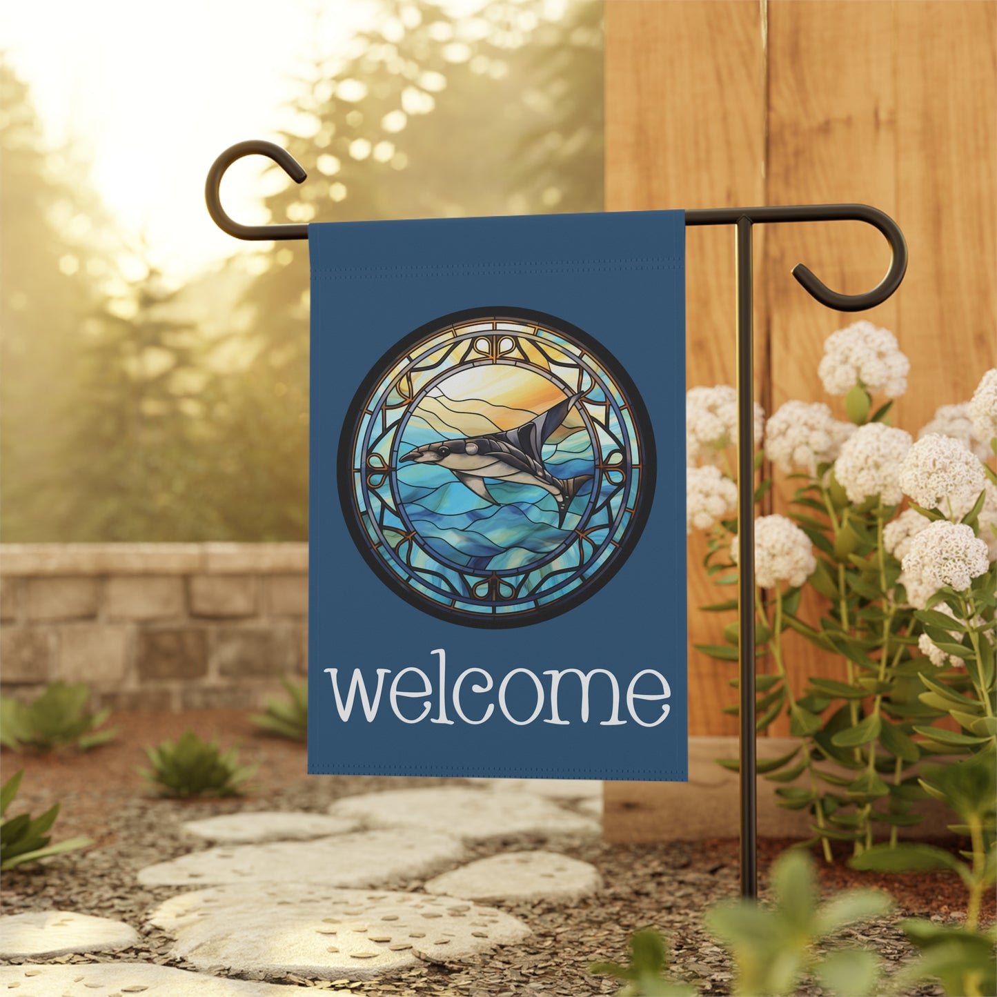 Manta Ray Welcome 2-Sided Garden & House Flag/Banner