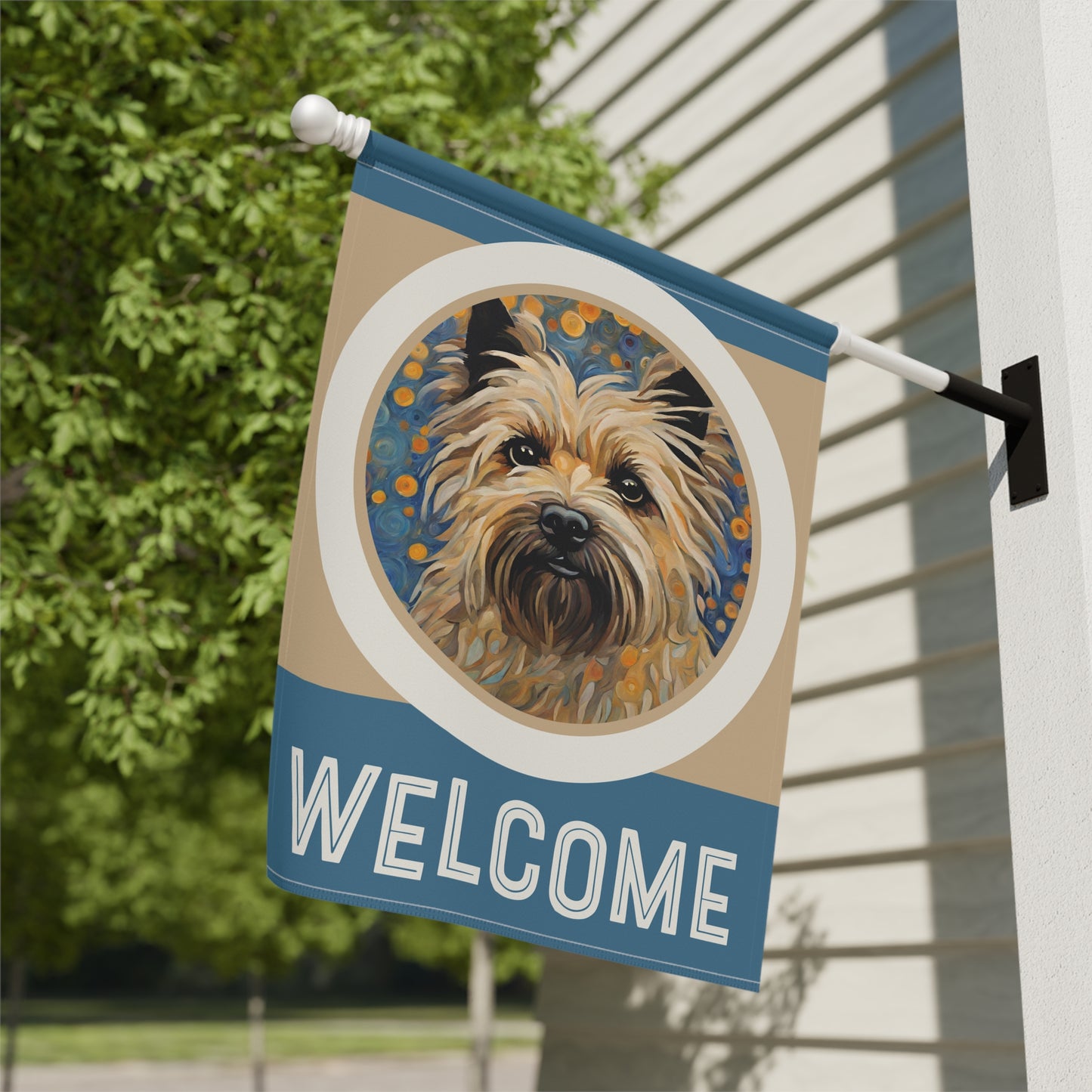 Cairn Terrier Welcome 2-Sided Garden & House Flag/Banner