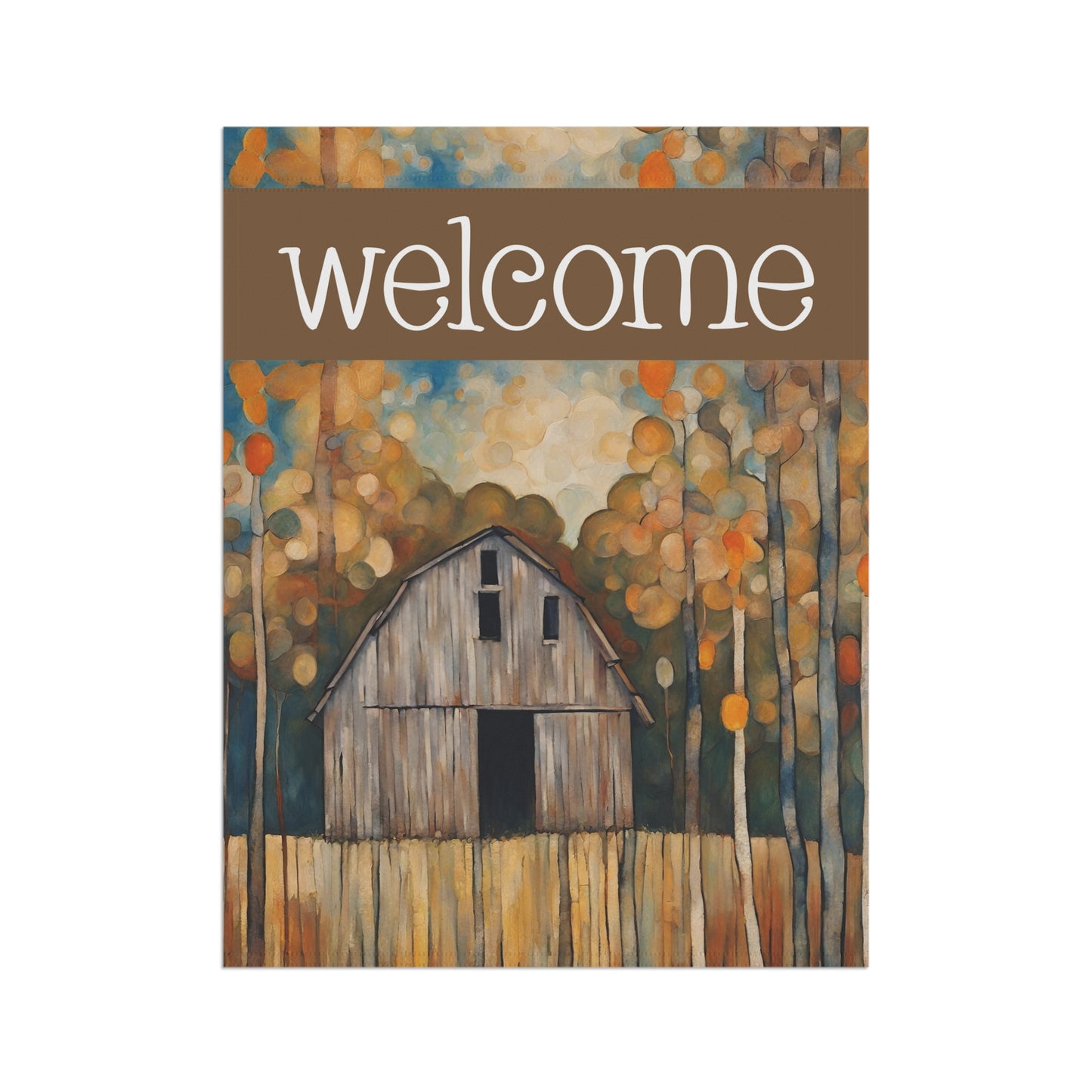 Old Barn Welcome 2-Sided Garden & House Flag/Banner