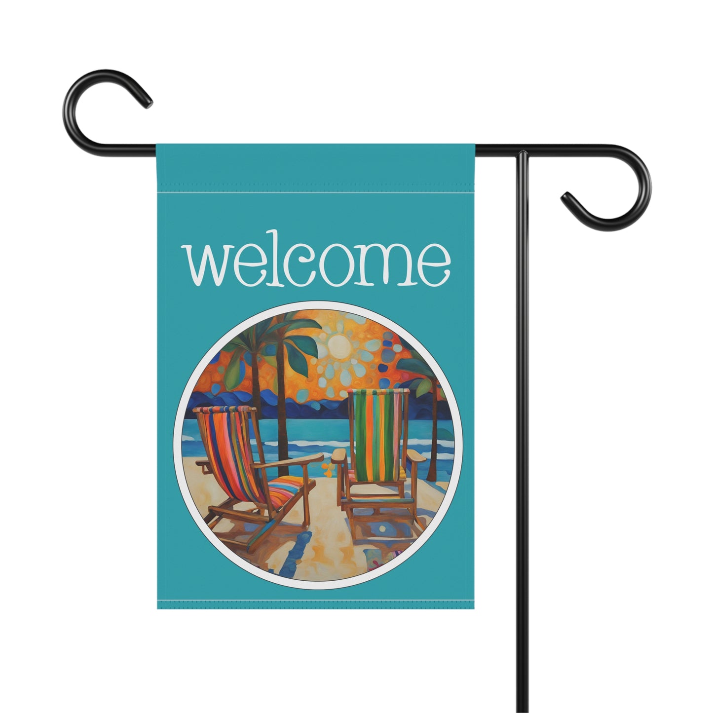 Beachside Welcome 2-Sided Garden & House Flag/Banner