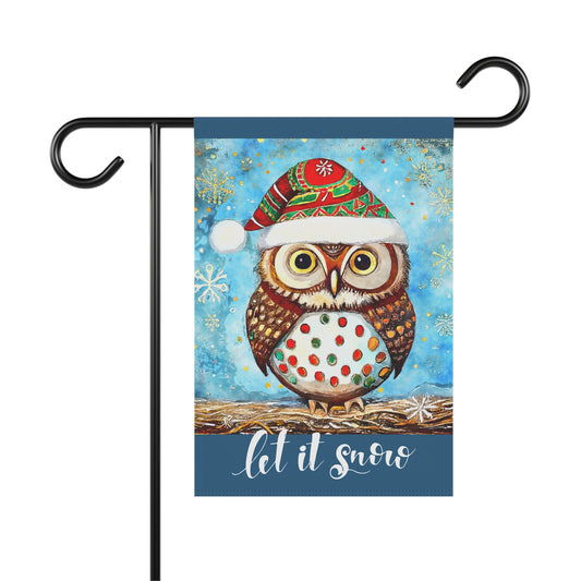 Let It Snow Owl 2-Sided Garden Banner