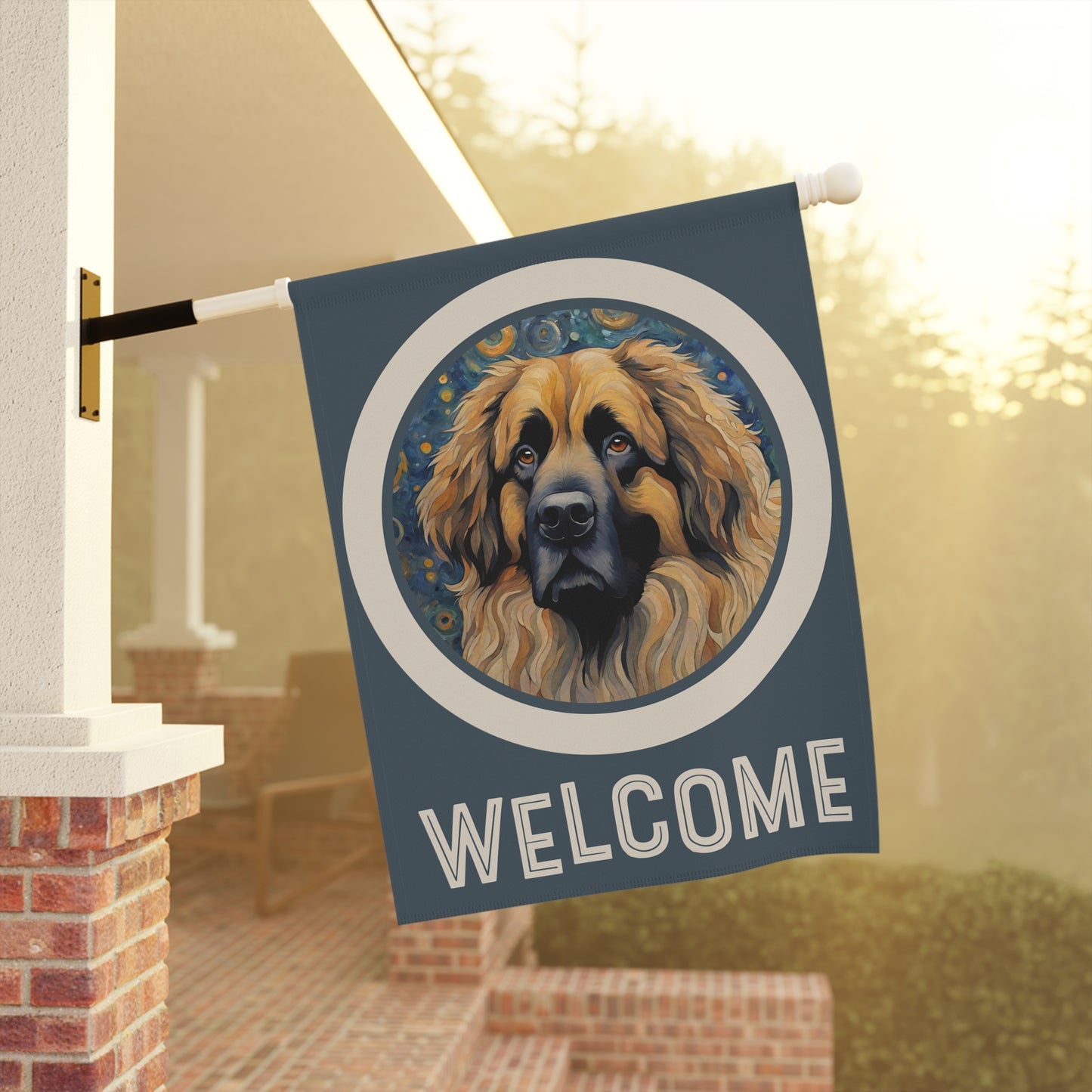 Leonberger Welcome 2-Sided Garden & House Flag/Banner