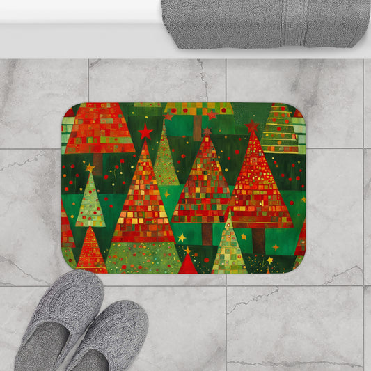 Christmas Tree Forest Microfiber Bath Mat