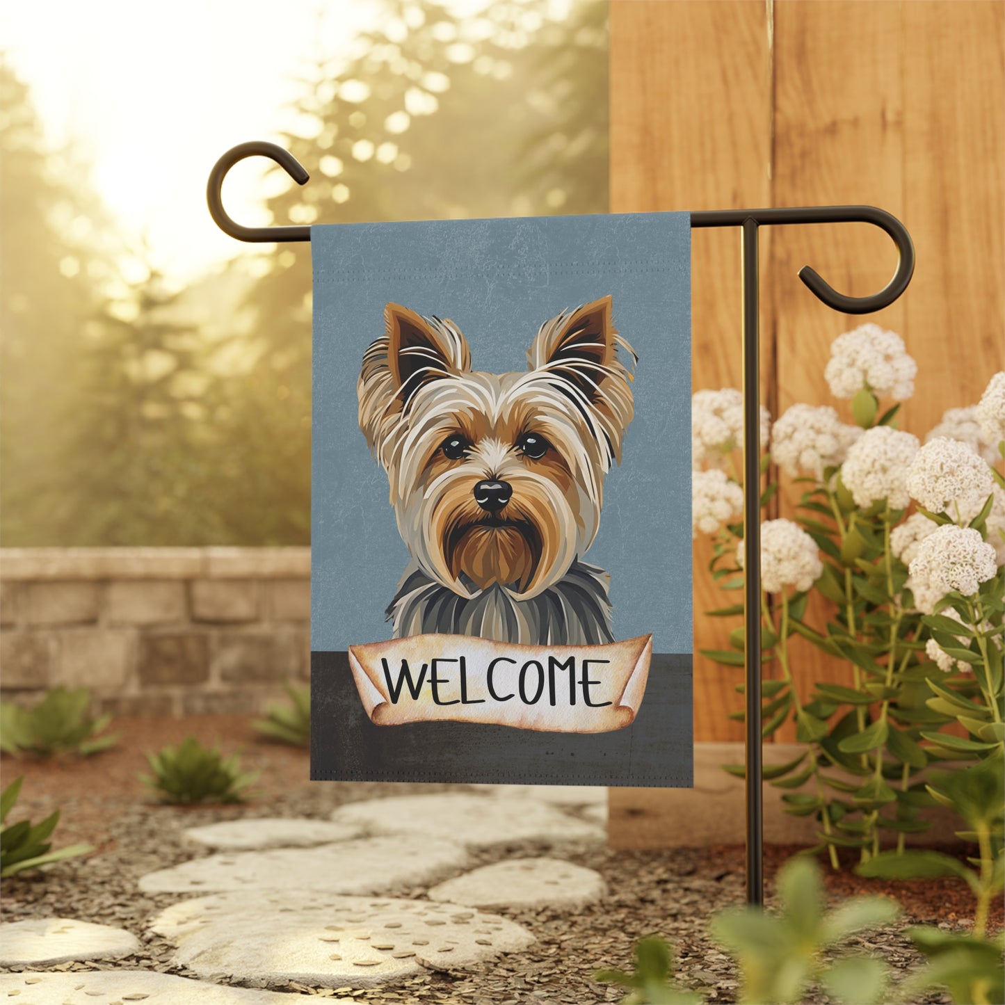 Yorkshire Terrier Welcome 2-Sided Garden & House Flag/Banner