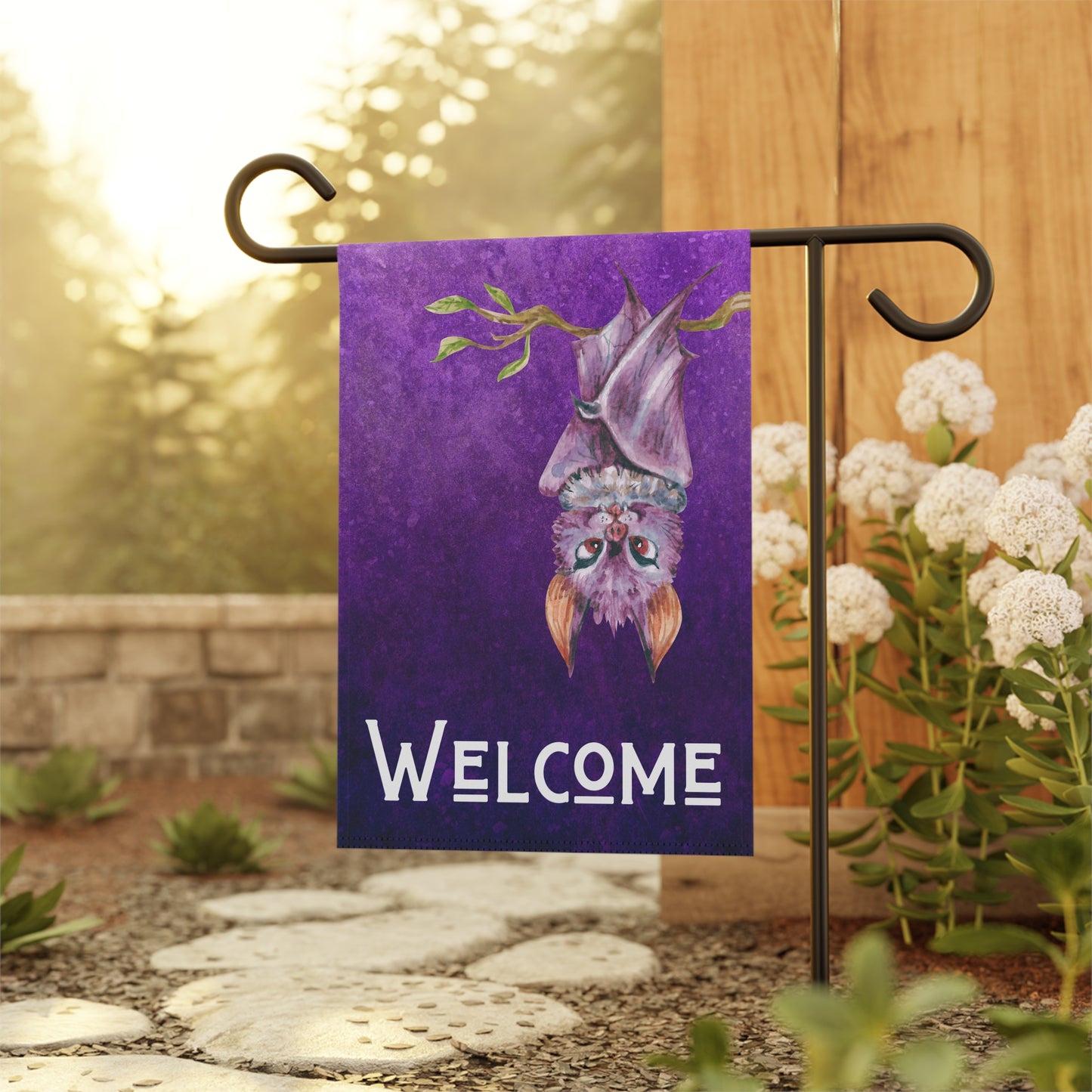 Welcome Bat 2-Sided Garden & House Banner