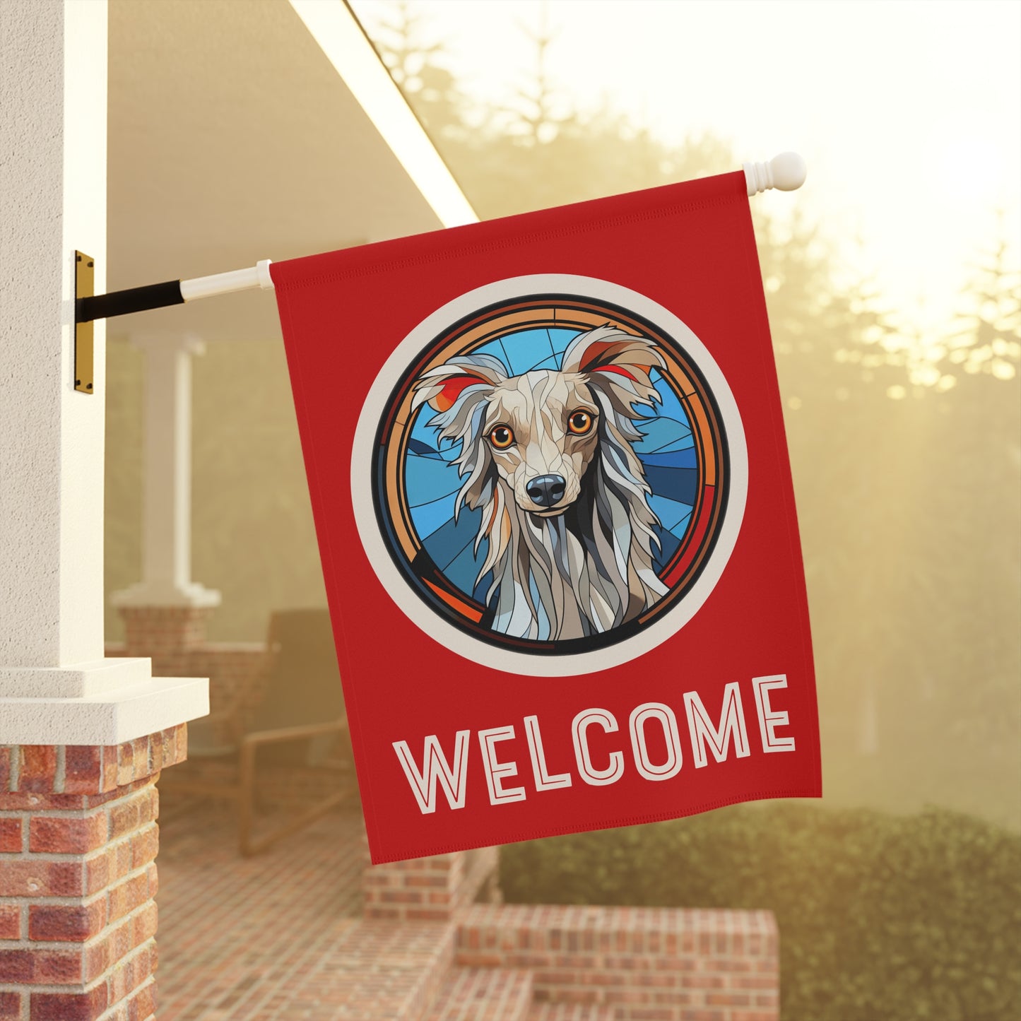 Chinese Crested Welcome 2-Sided Garden & House Flag/Banner