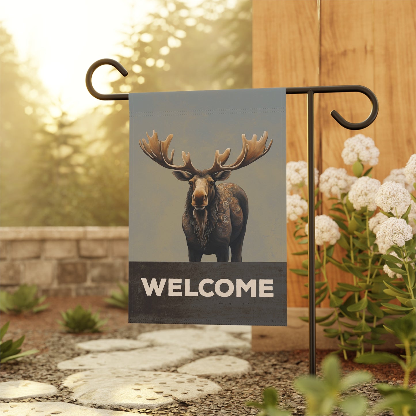 Moose Welcome 2-Sided Garden & House Flag/Banner