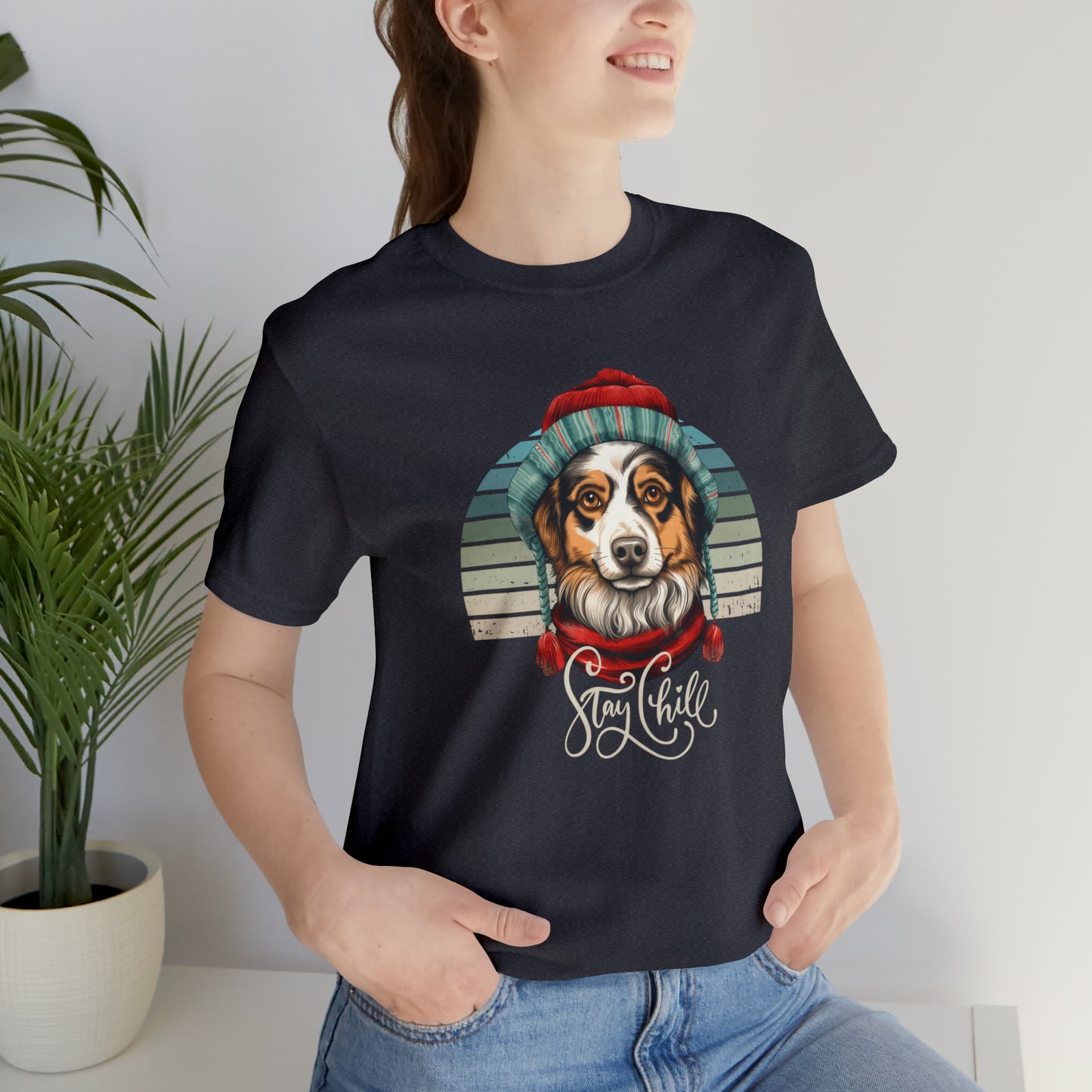 Stay Chill Miniature American Shepherd Unisex Jersey Short Sleeve Tee