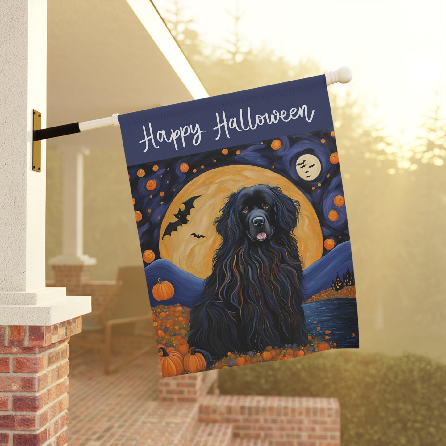 Newfoundland Happy Halloween 2-Sided Garden & House Flag/Banner